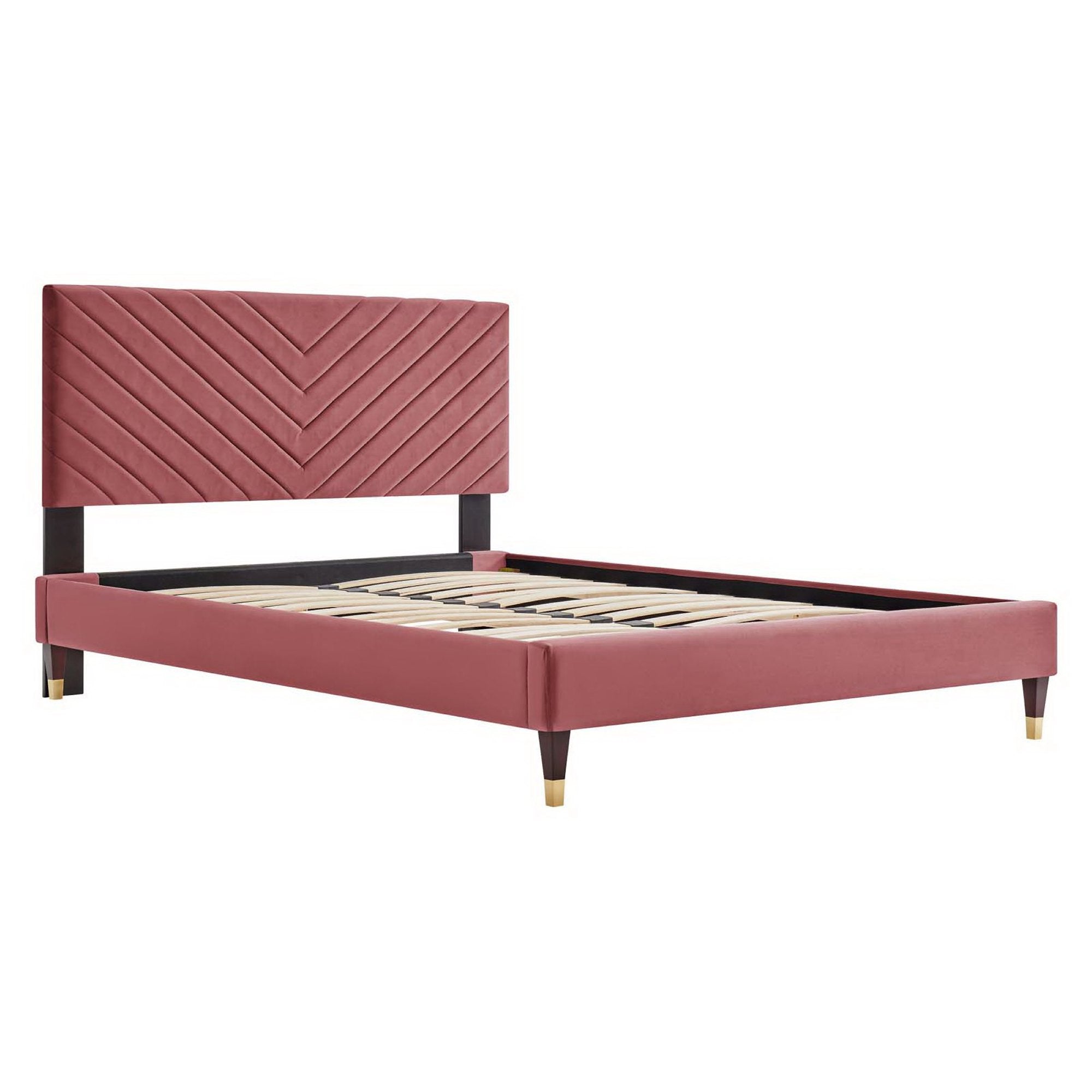 Roxanne Performance Velvet Queen Platform Bed by Modway - Best Buy Furniture