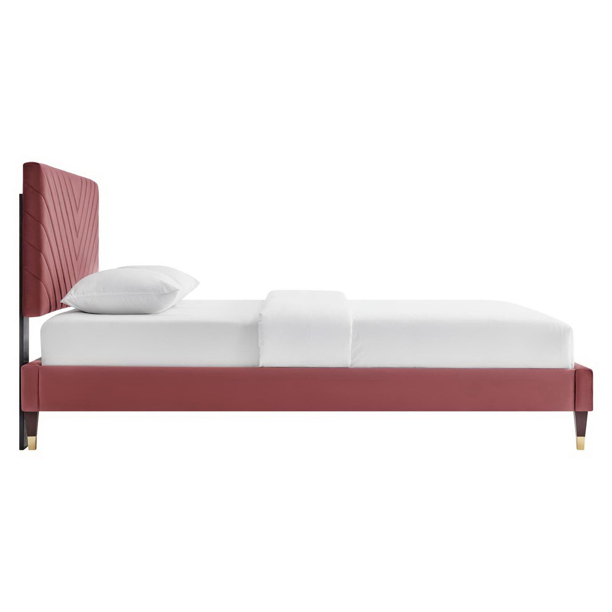 Roxanne Performance Velvet Queen Platform Bed by Modway - Best Buy Furniture