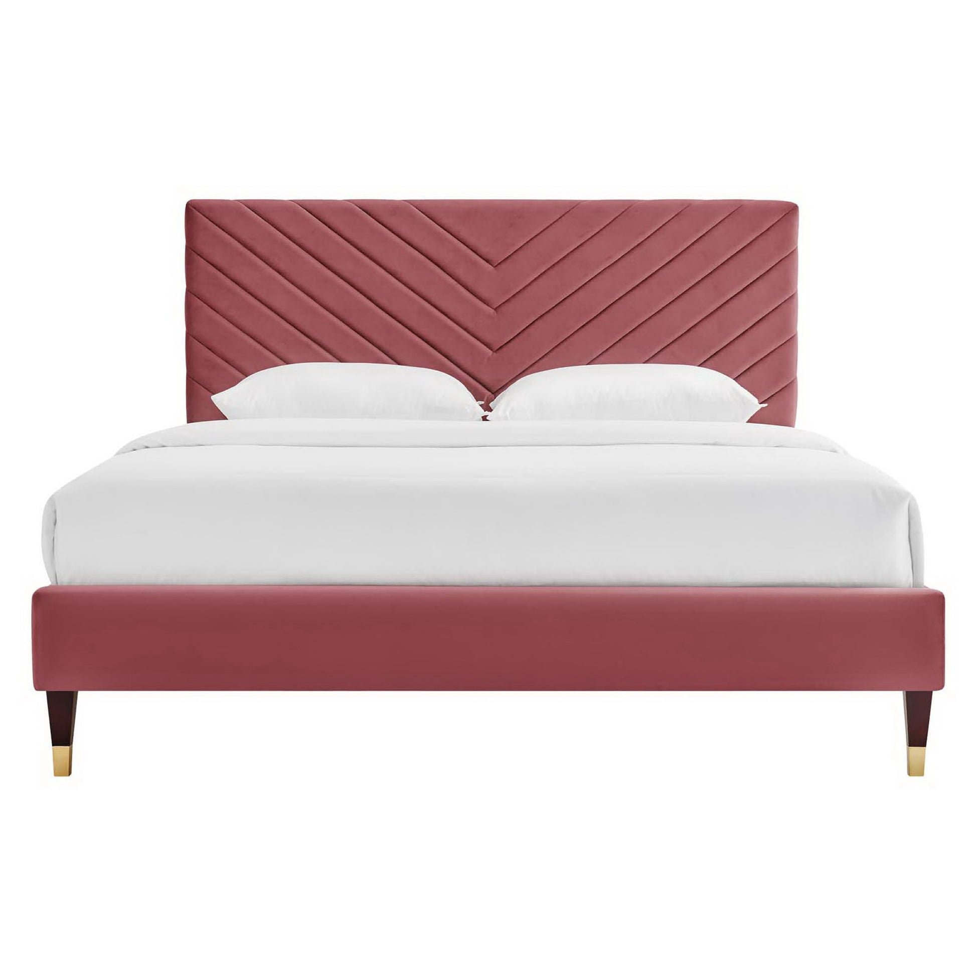 Roxanne Performance Velvet Queen Platform Bed by Modway - Best Buy Furniture