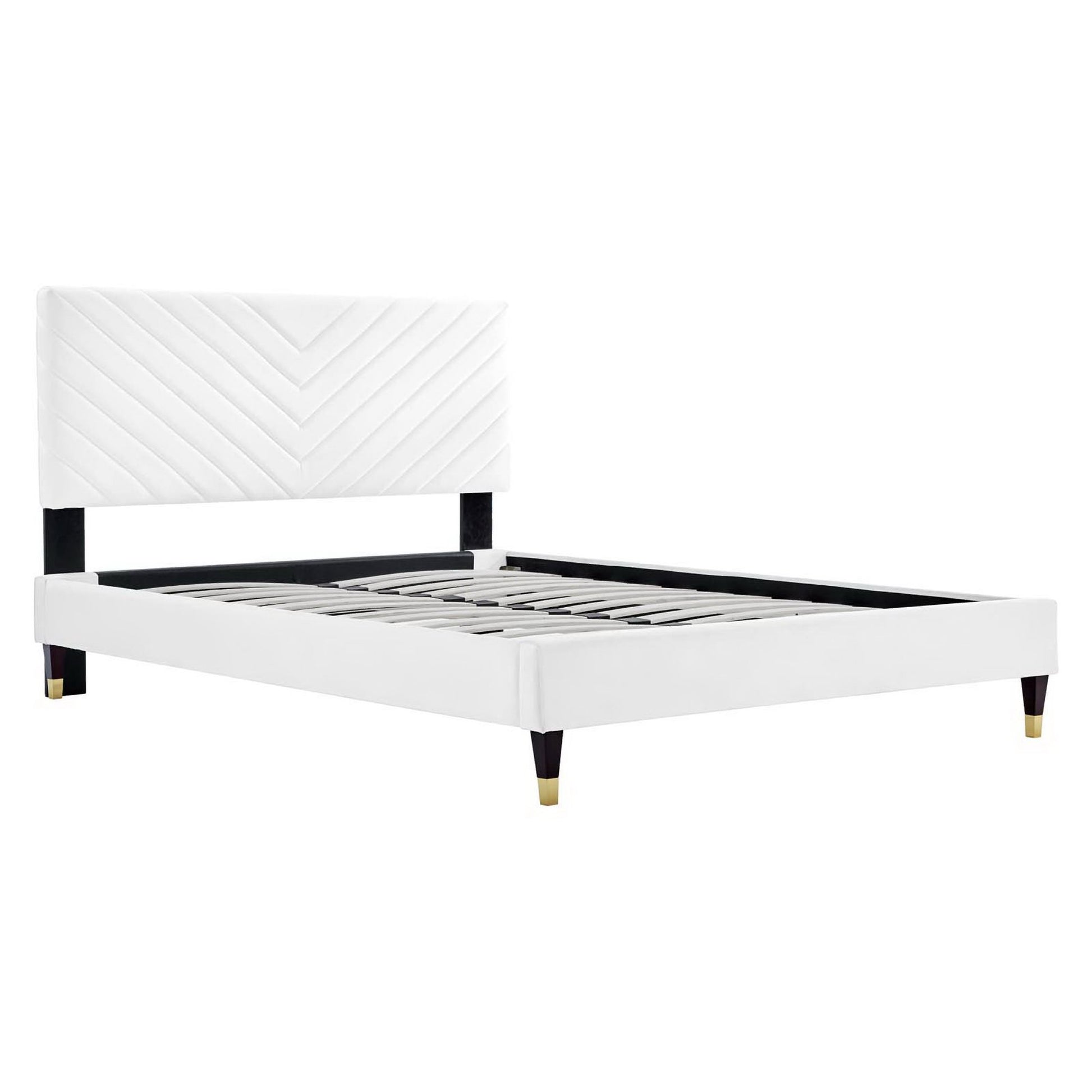 Roxanne Performance Velvet Queen Platform Bed by Modway - Best Buy Furniture