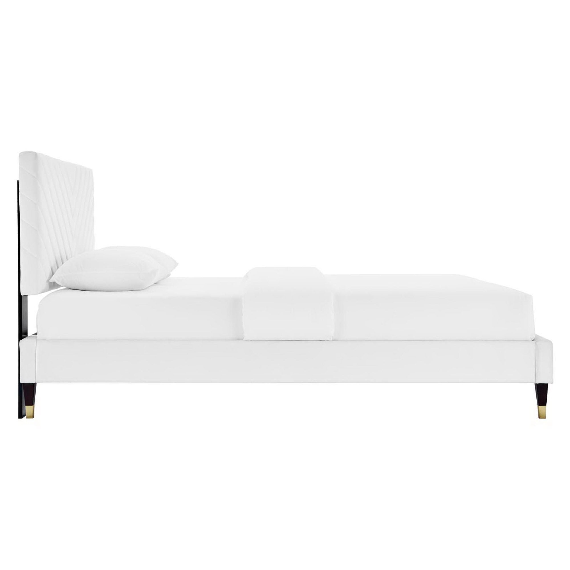 Roxanne Performance Velvet Queen Platform Bed by Modway - Best Buy Furniture