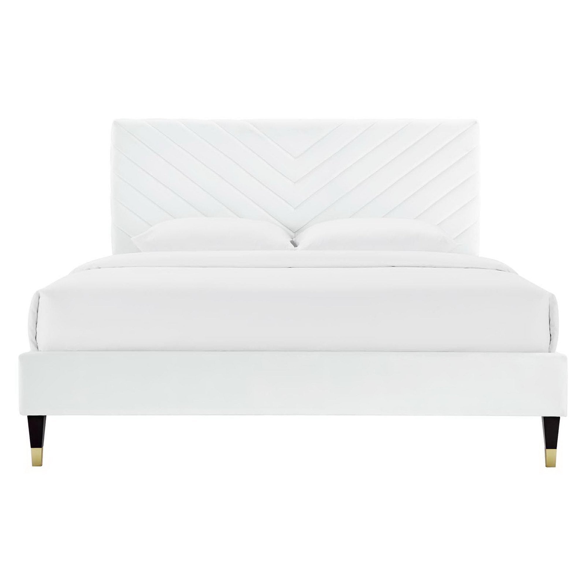 Roxanne Performance Velvet Queen Platform Bed by Modway - Best Buy Furniture