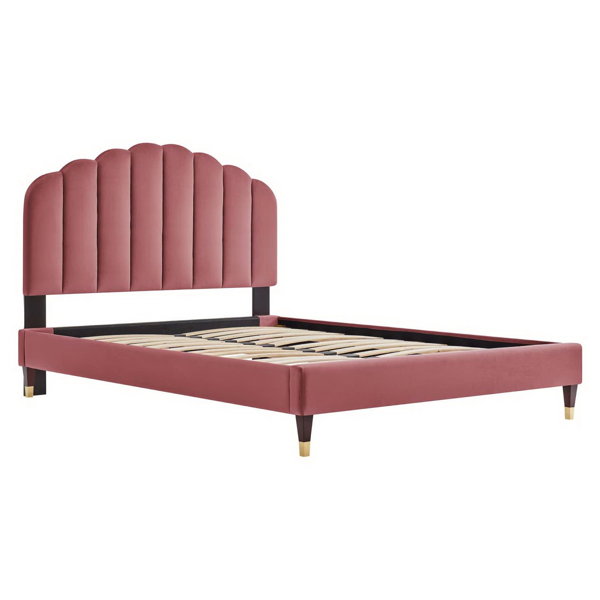 Daisy Performance Velvet Queen Platform Bed by Modway - Best Buy Furniture