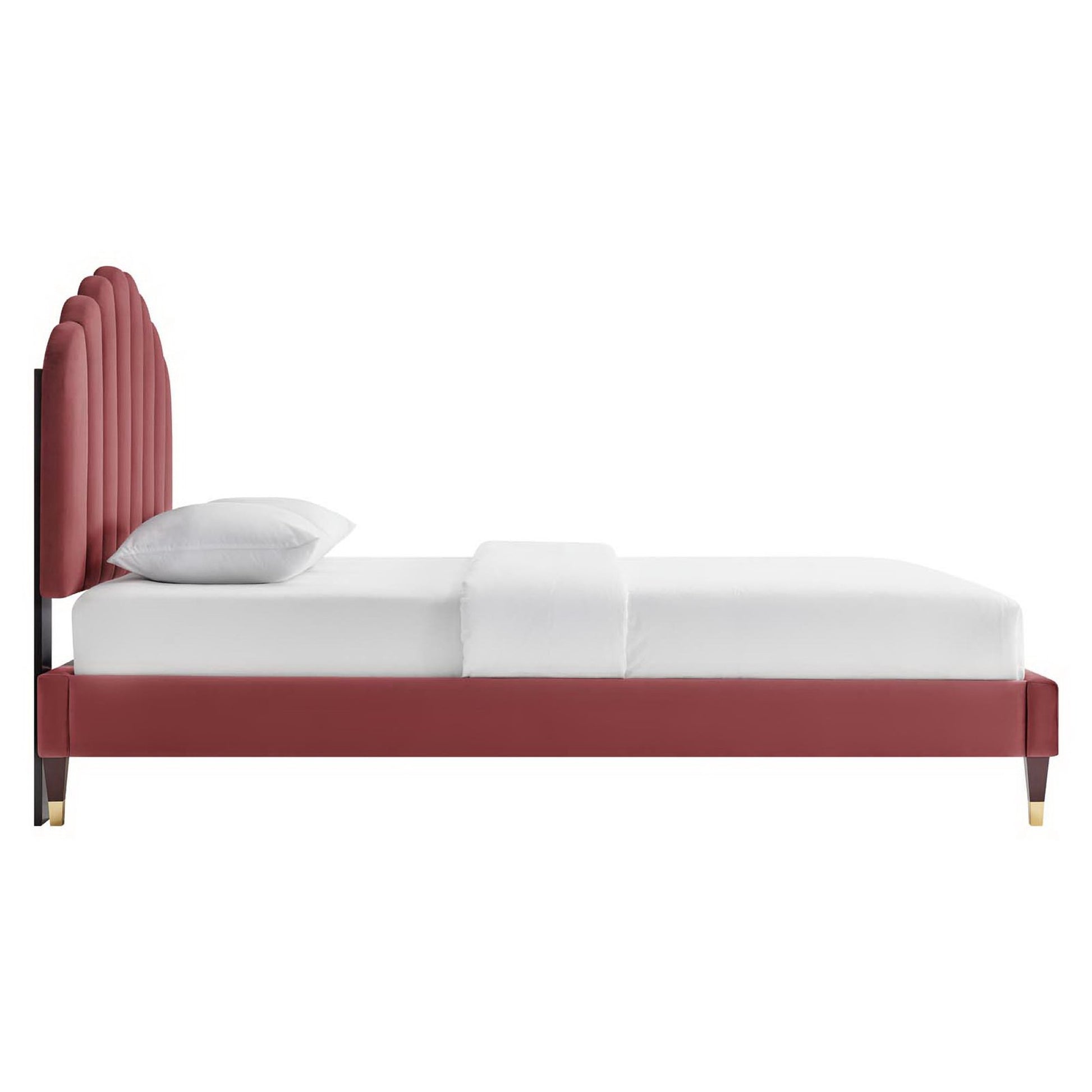Daisy Performance Velvet Queen Platform Bed by Modway - Best Buy Furniture