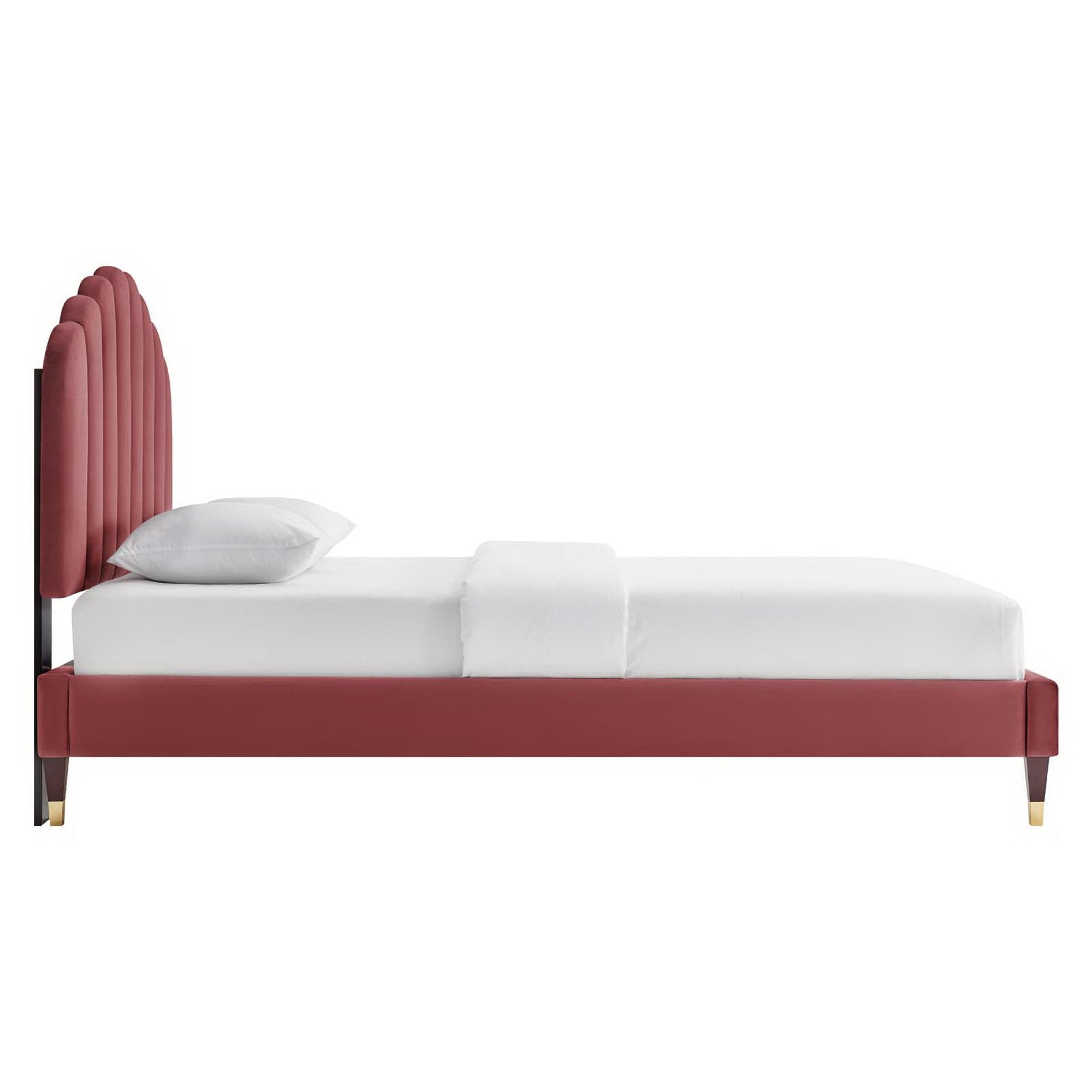 Daisy Performance Velvet Queen Platform Bed by Modway - Best Buy Furniture