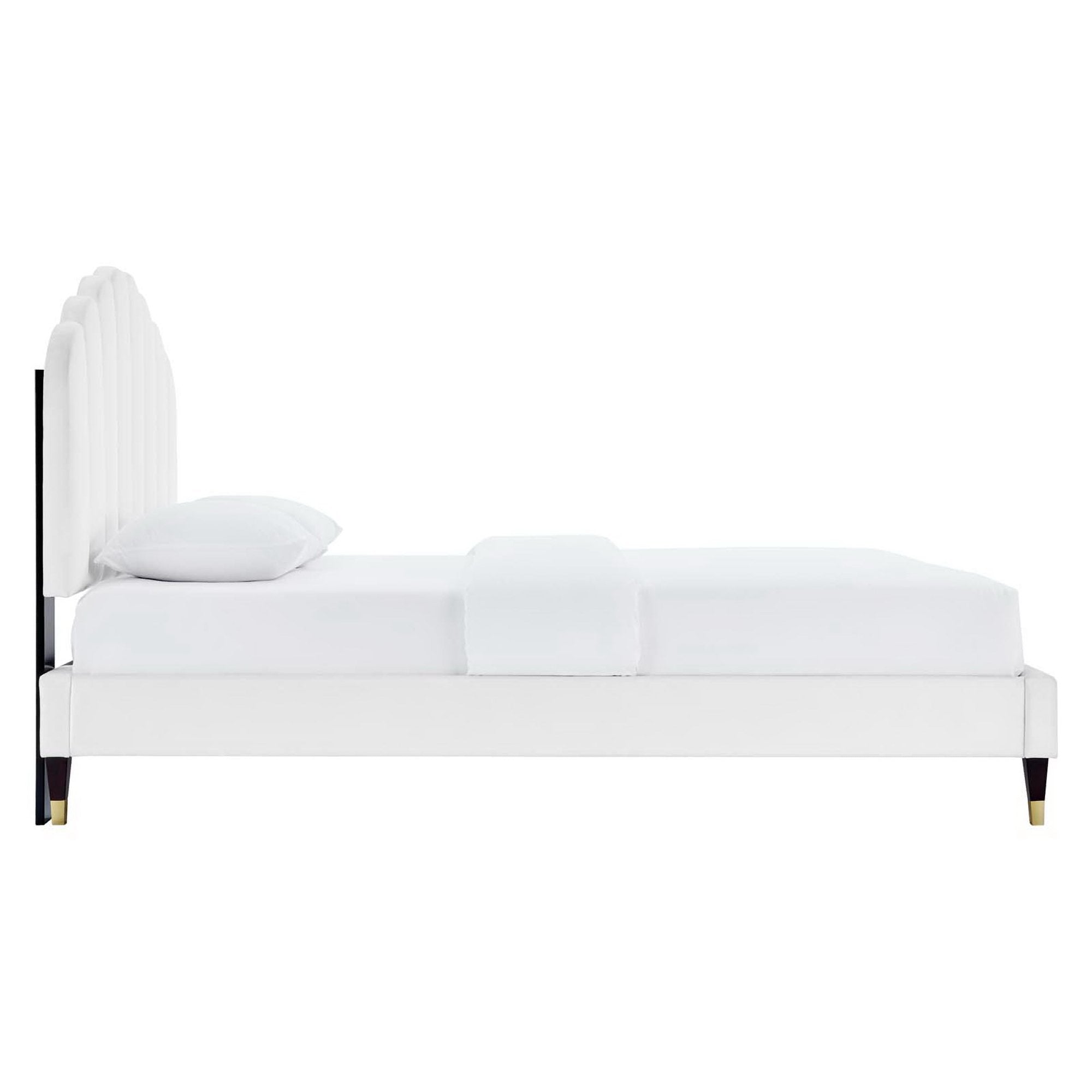 Daisy Performance Velvet Queen Platform Bed by Modway - Best Buy Furniture
