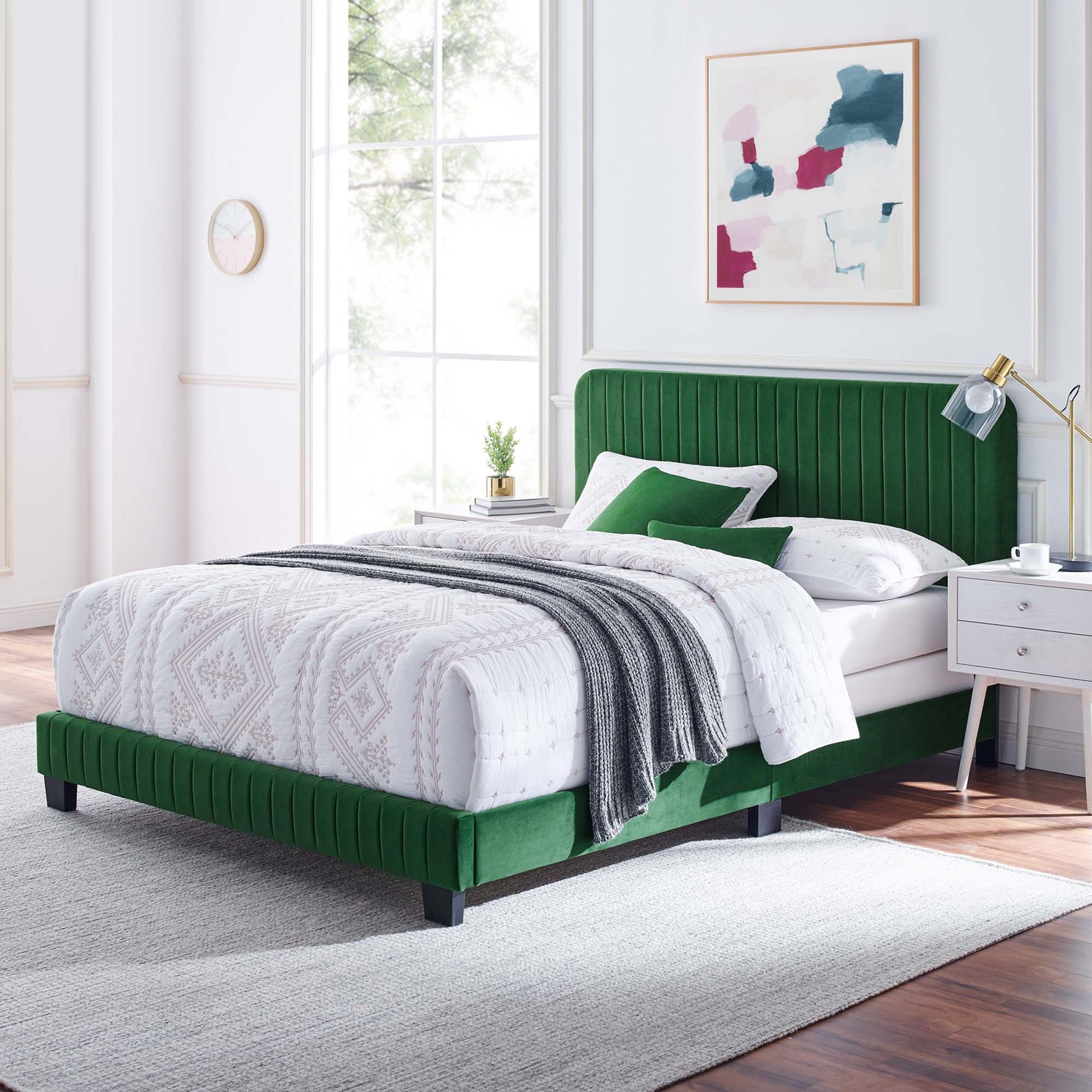 Celine Channel Tufted Performance Velvet Queen Bed by Modway - Best Buy Furniture
