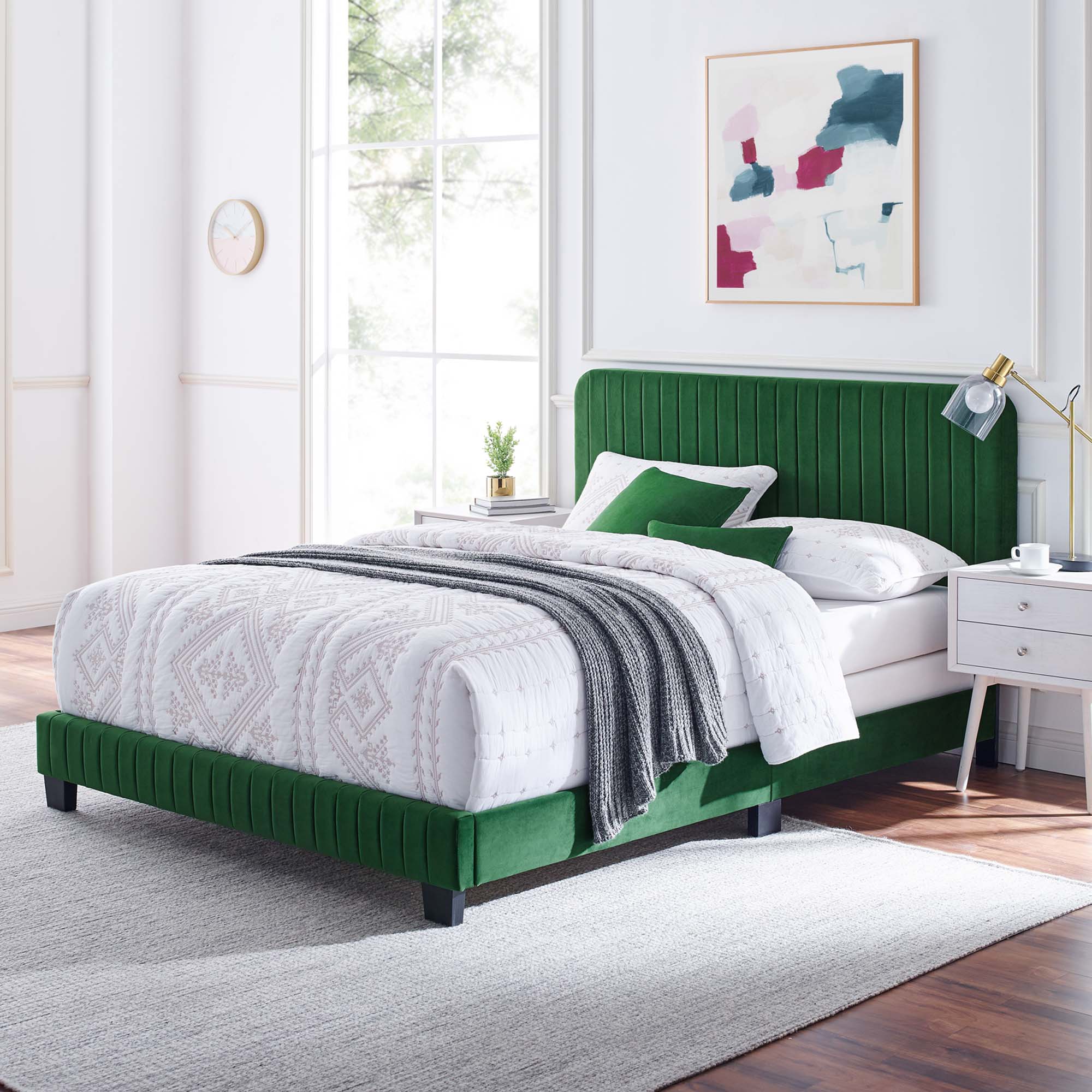 Celine Channel Tufted Performance Velvet Queen Bed by Modway - Best Buy Furniture