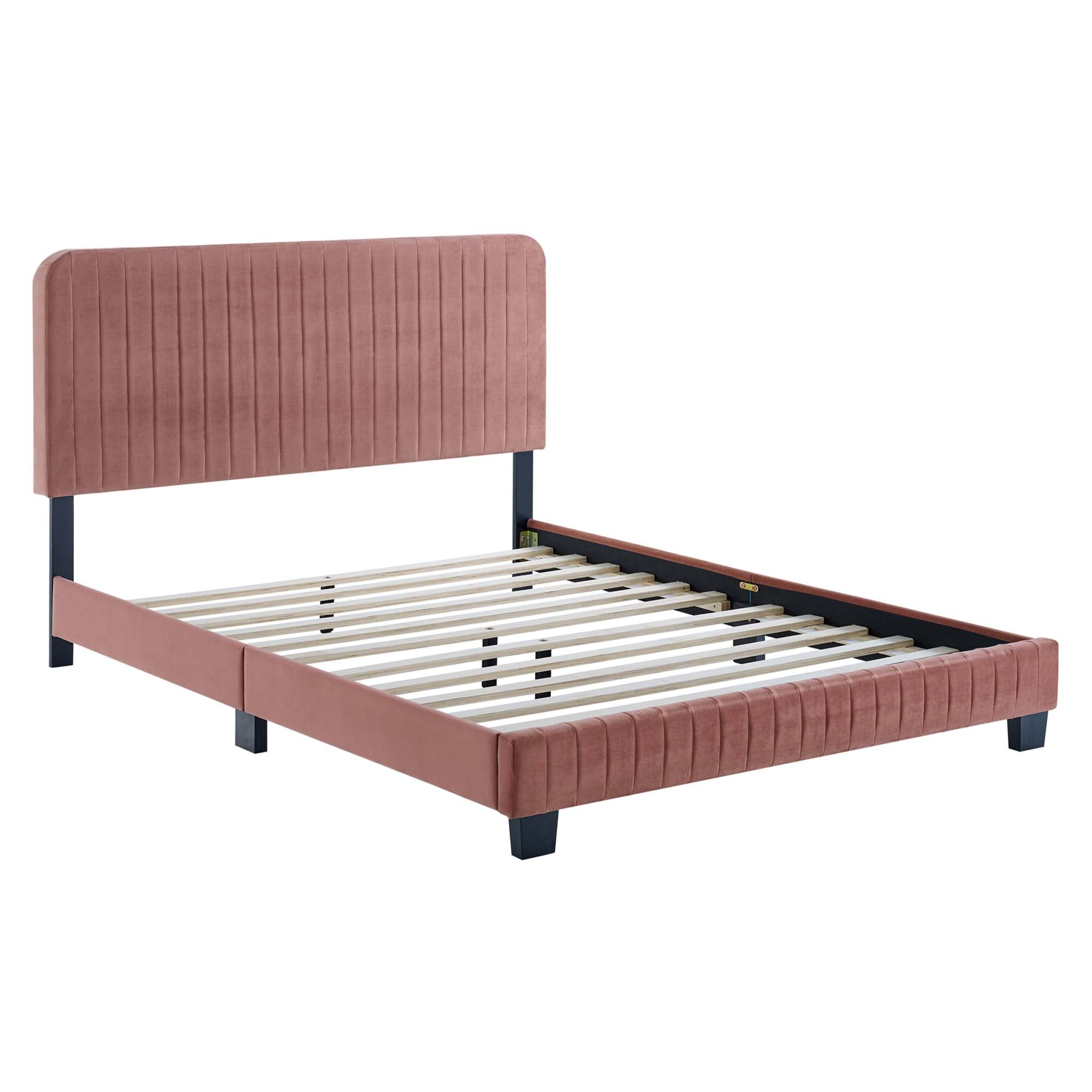 Celine Channel Tufted Performance Velvet King Platform Bed by Modway