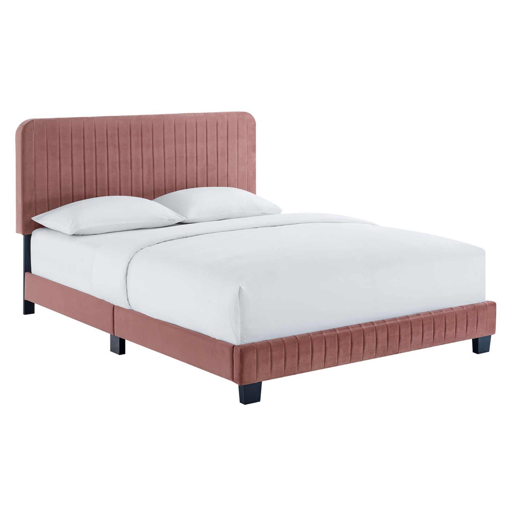 Celine Channel Tufted Performance Velvet Queen Platform Bed by Modway - Best Buy Furniture