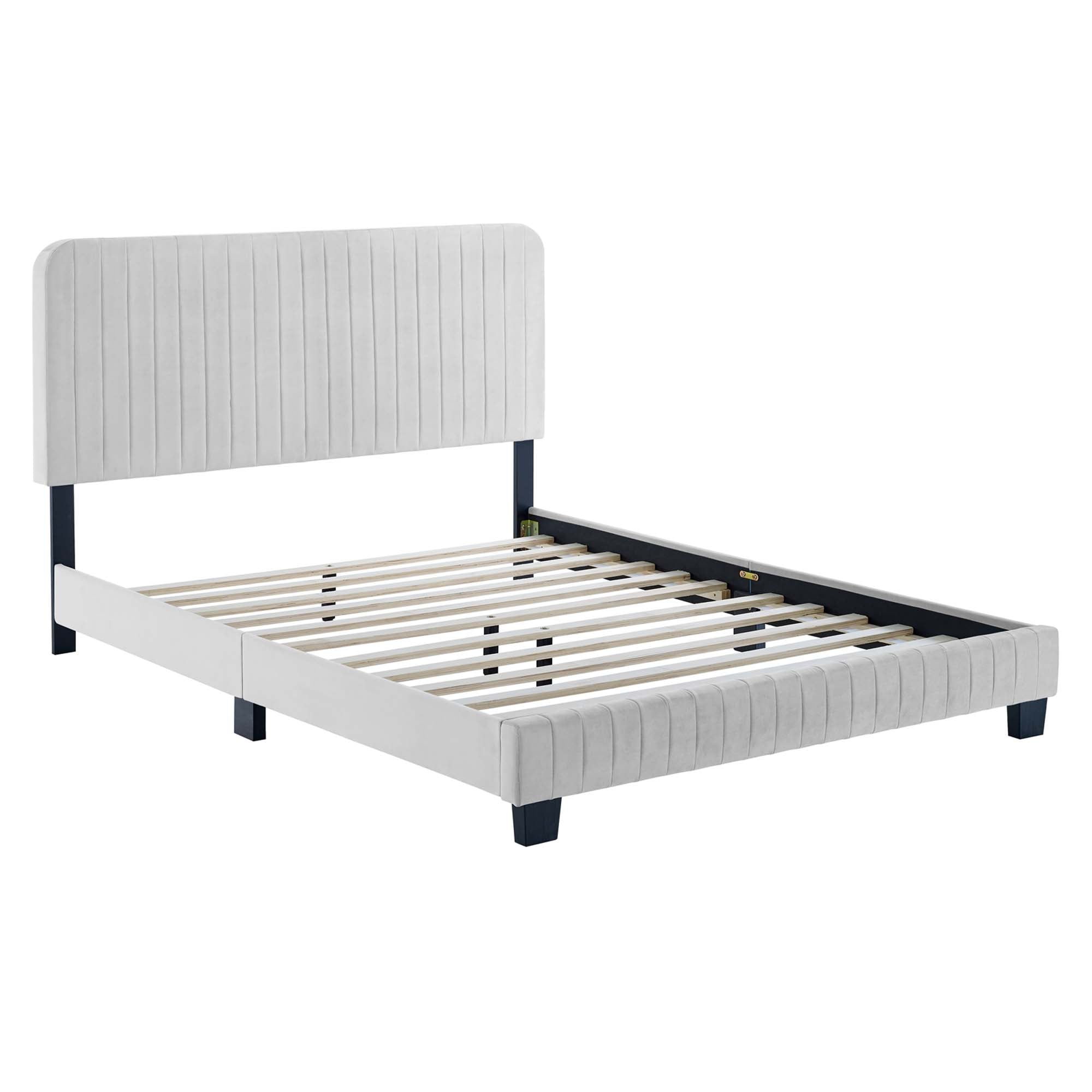 Celine Channel Tufted Performance Velvet Queen Platform Bed by Modway