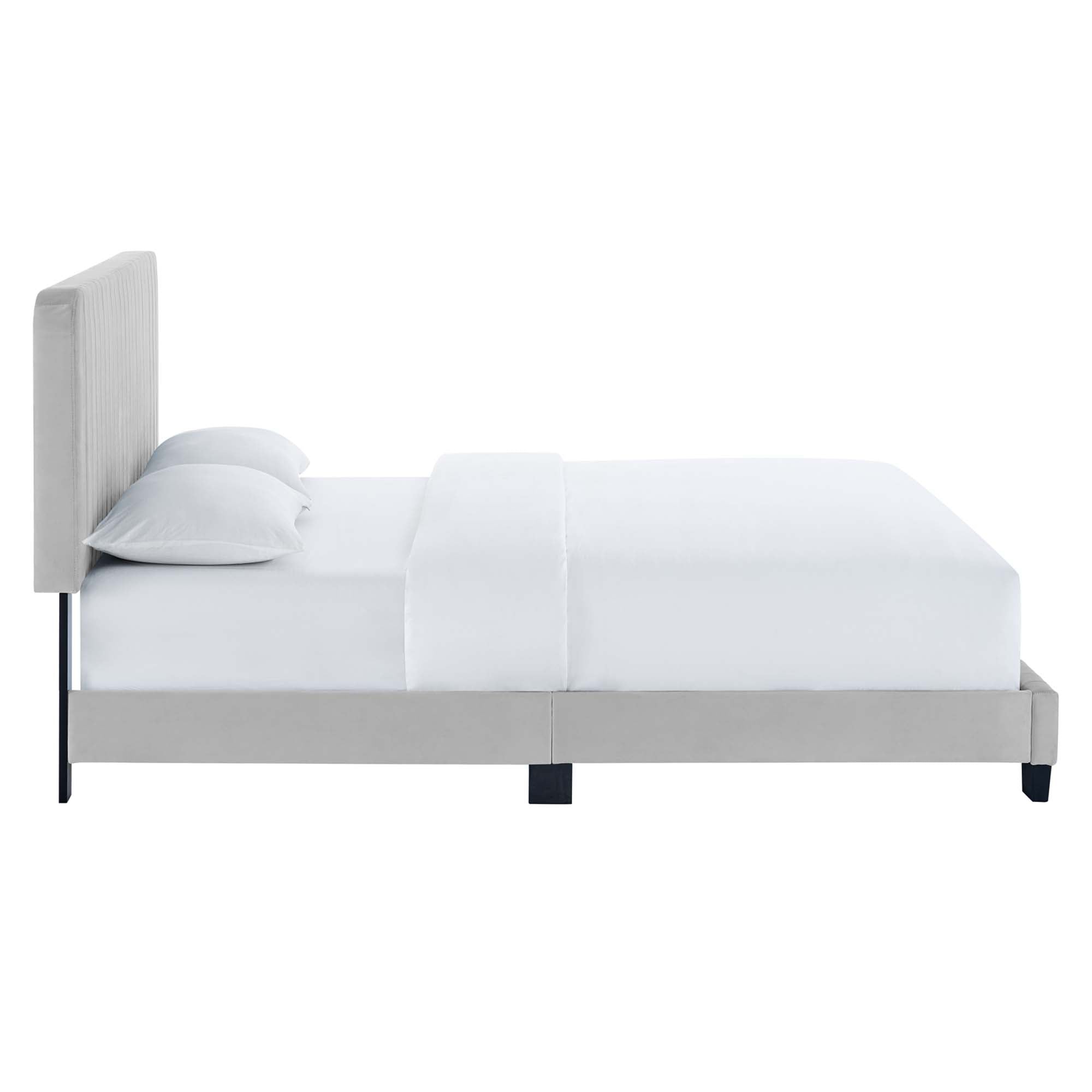 Celine Channel Tufted Performance Velvet Queen Platform Bed by Modway - Best Buy Furniture