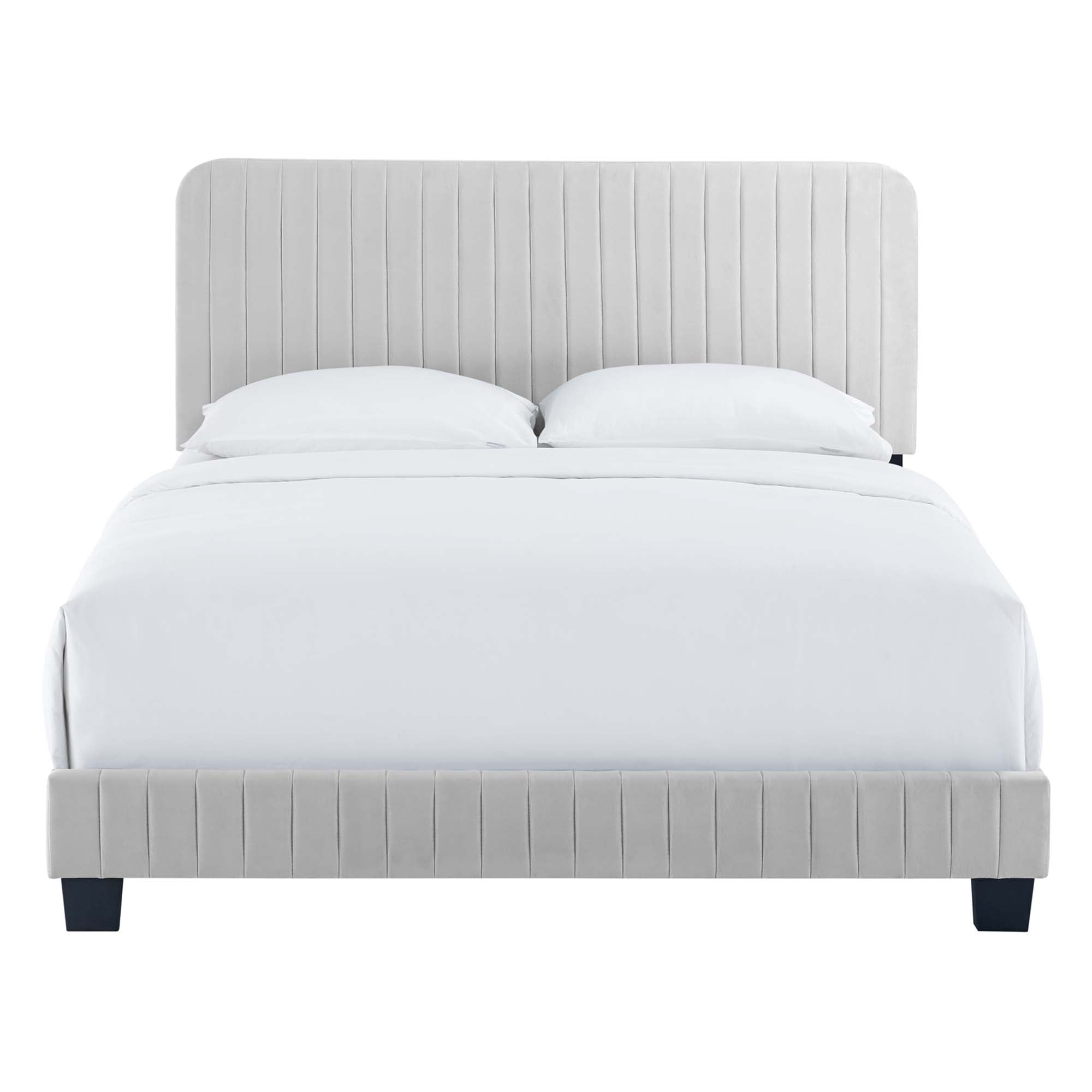Celine Channel Tufted Performance Velvet Queen Platform Bed by Modway - Best Buy Furniture