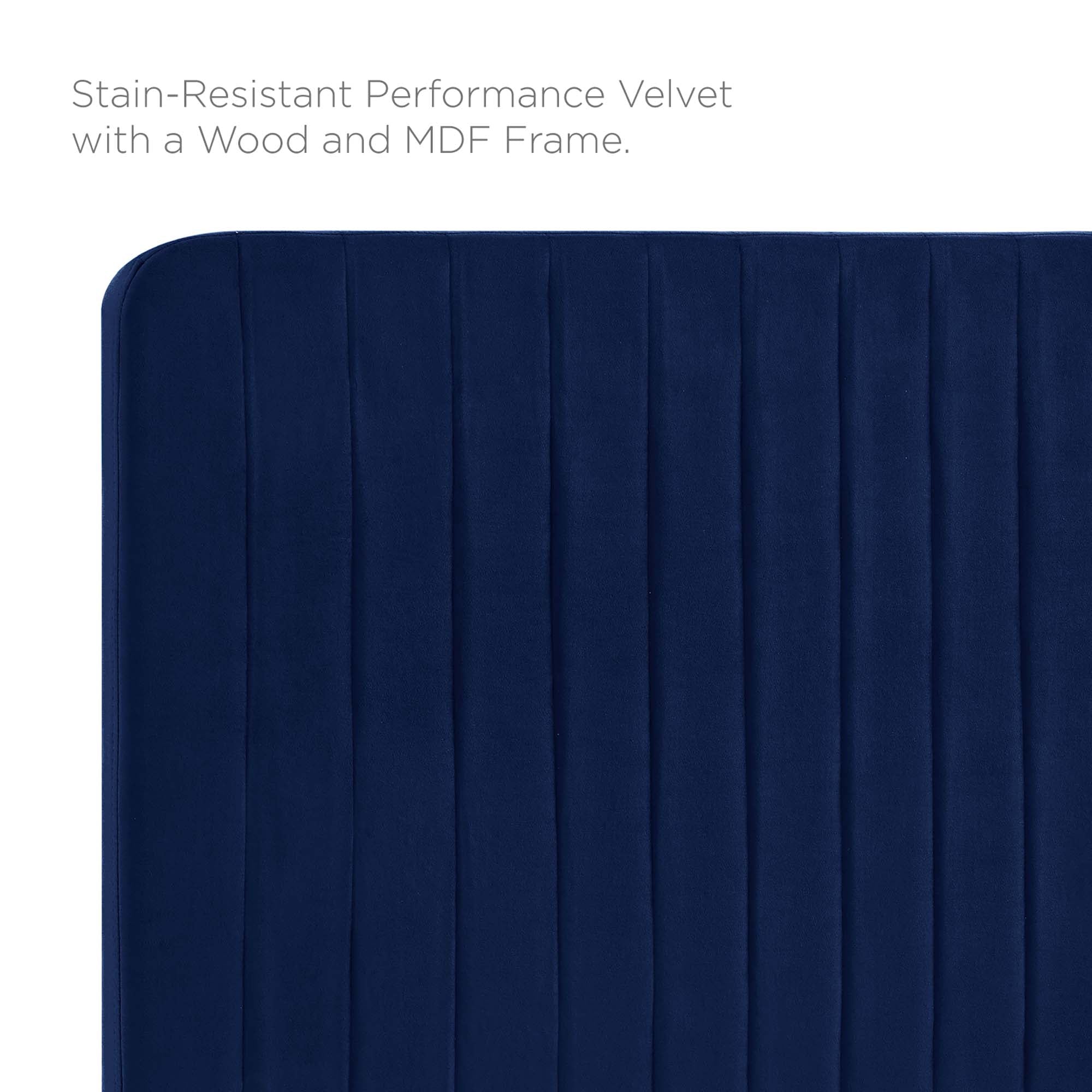 Milenna Channel Tufted Performance Velvet King/California King Headboard by Modway - Best Buy Furniture