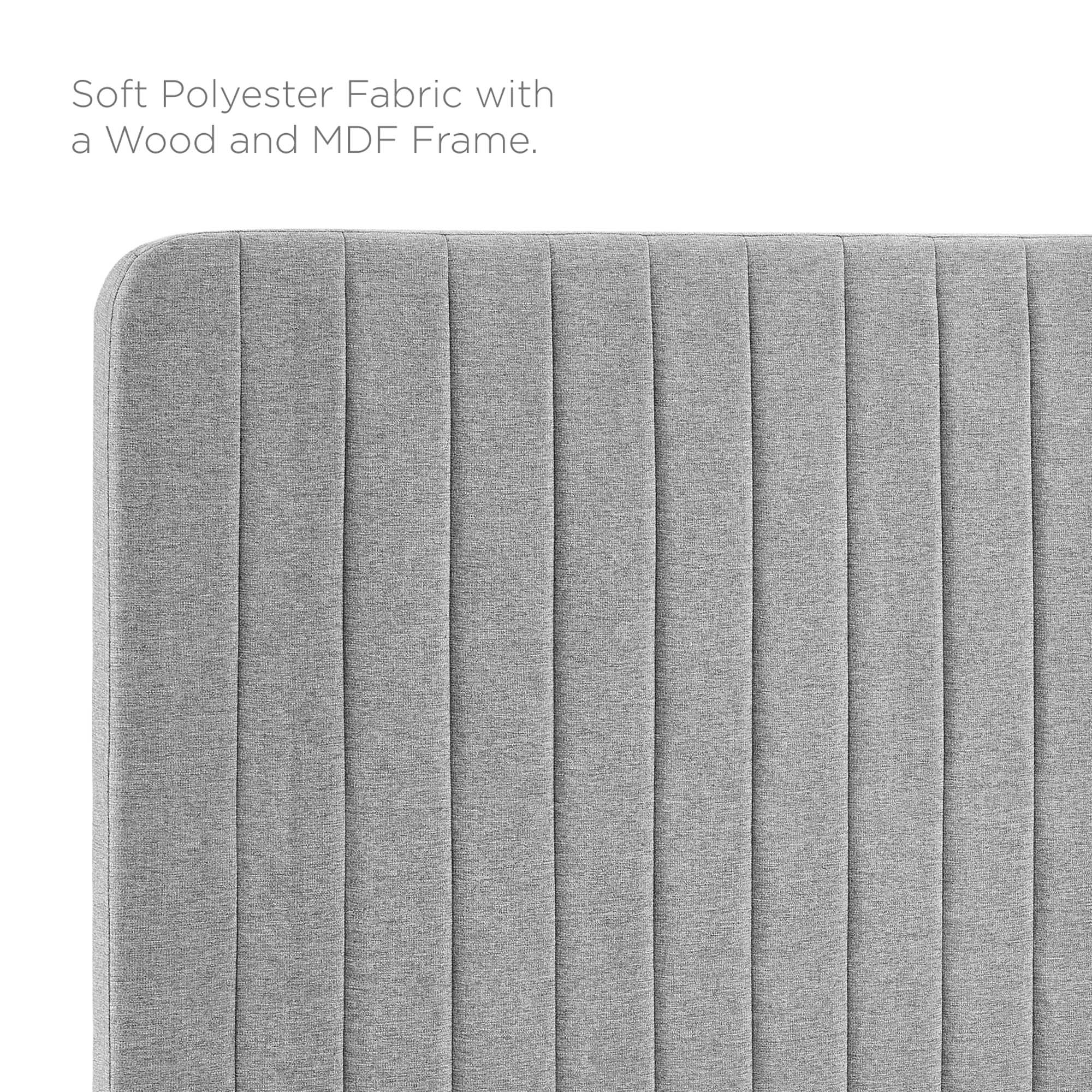 Milenna Channel Tufted Upholstered Fabric King/California King Headboard by Modway - Best Buy Furniture