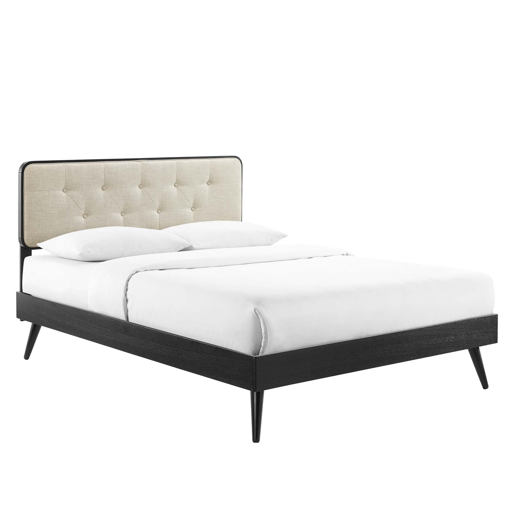Bridgette Wood Queen Platform Bed With Splayed Legs by Modway - Best Buy Furniture
