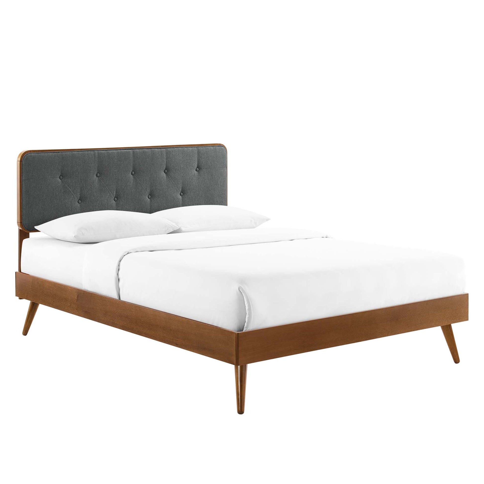 Bridgette Wood Queen Platform Bed With Splayed Legs by Modway - Best Buy Furniture