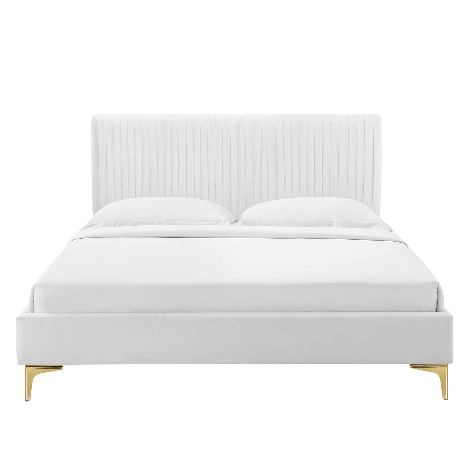 Peyton Performance Velvet Queen Platform Bed by Modway - Best Buy Furniture