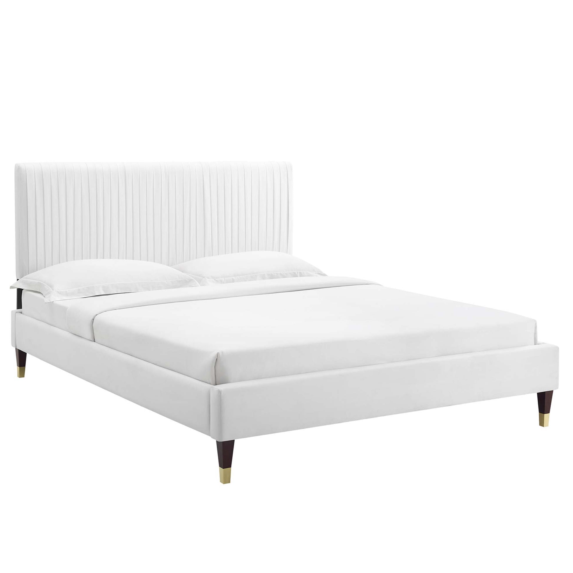 Peyton Performance Velvet Queen Platform Bed by Modway - Best Buy Furniture