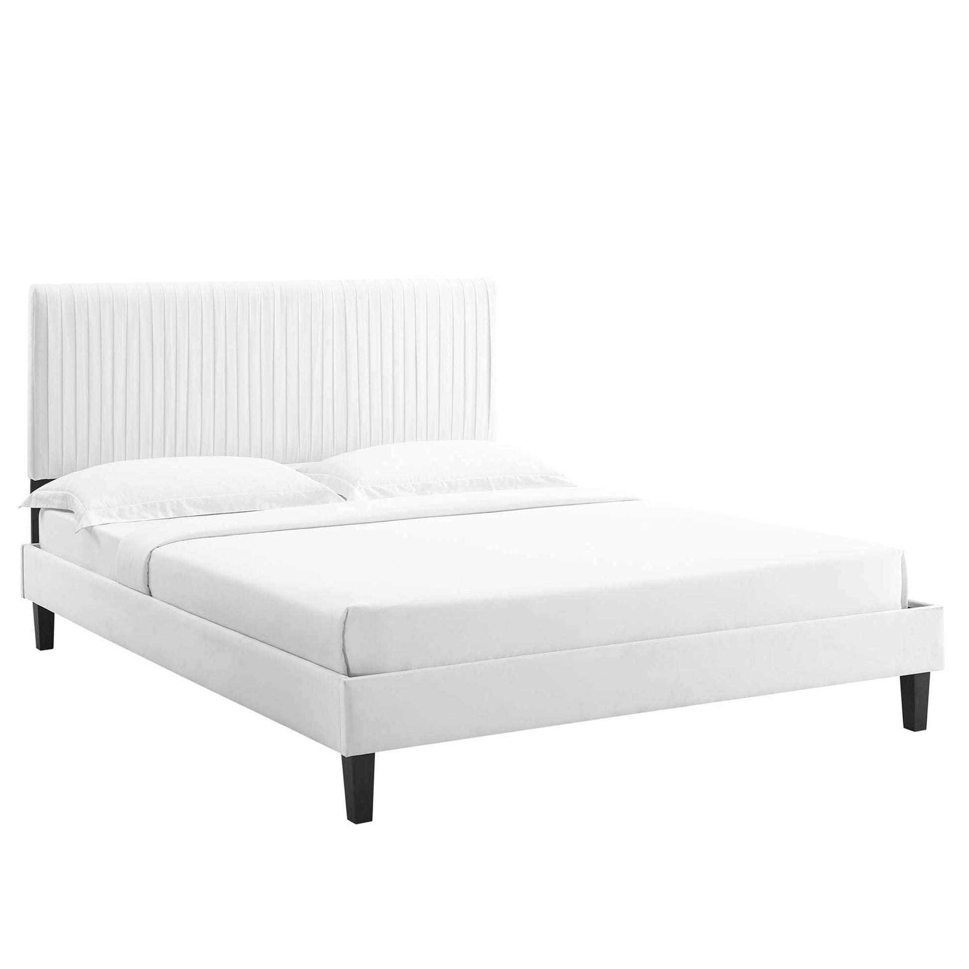 Peyton Performance Velvet Queen Platform Bed by Modway - Best Buy Furniture