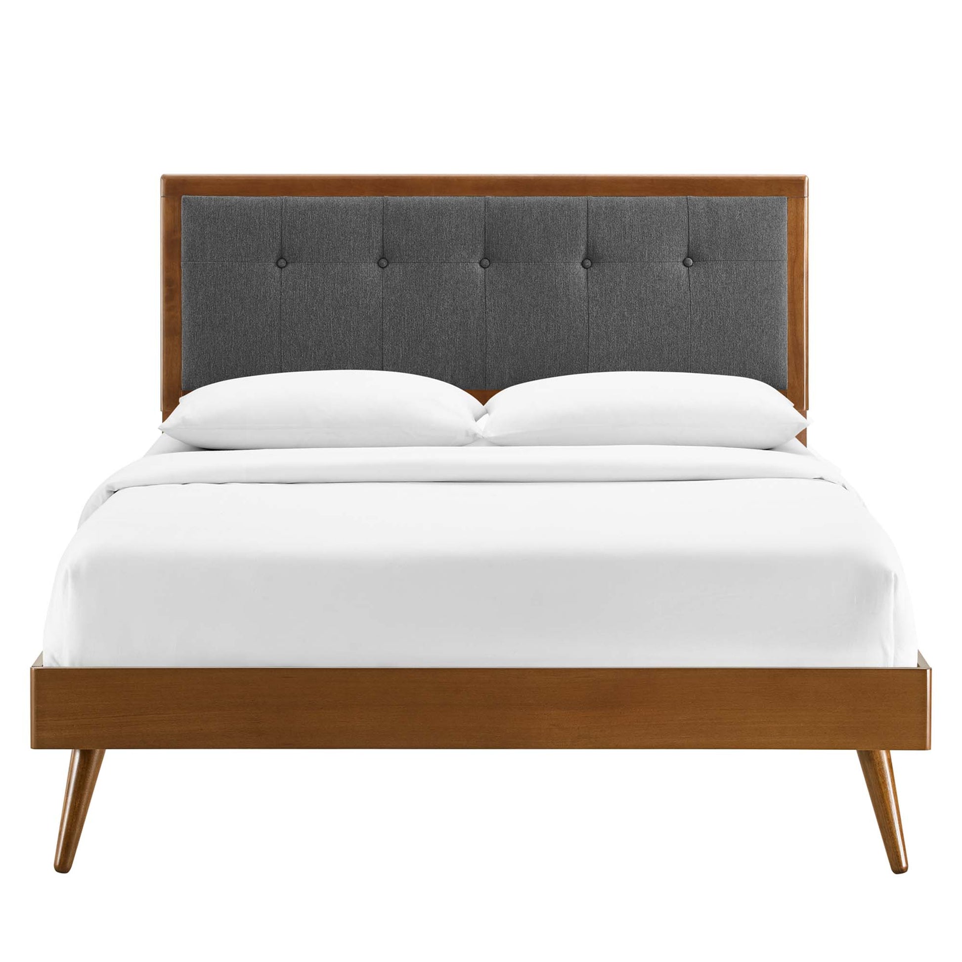 Willow Wood King Platform Bed With Splayed Legs by Modway - Best Buy Furniture