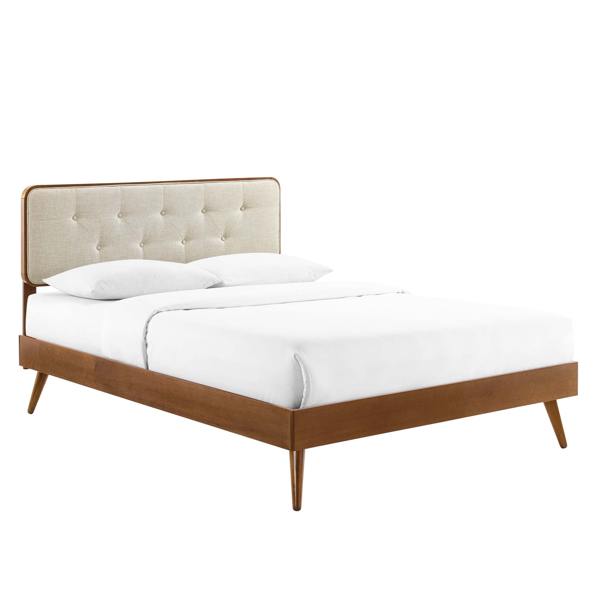 Bridgette Wood King Platform Bed With Splayed Legs by Modway