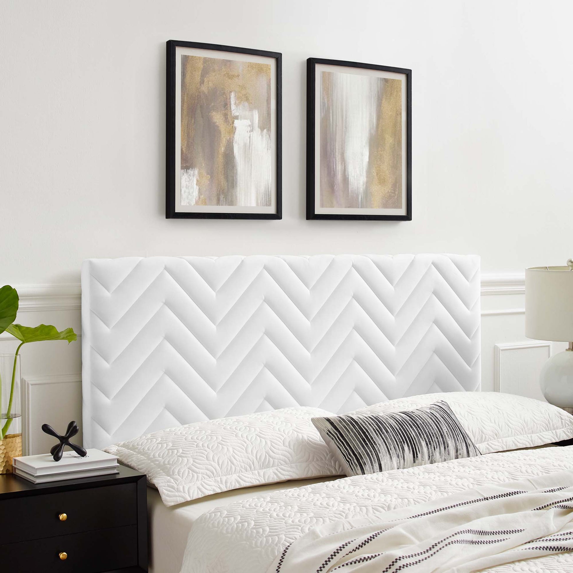 Mercy Chevron Tufted Performance Velvet Twin Headboard by Modway - Best Buy Furniture