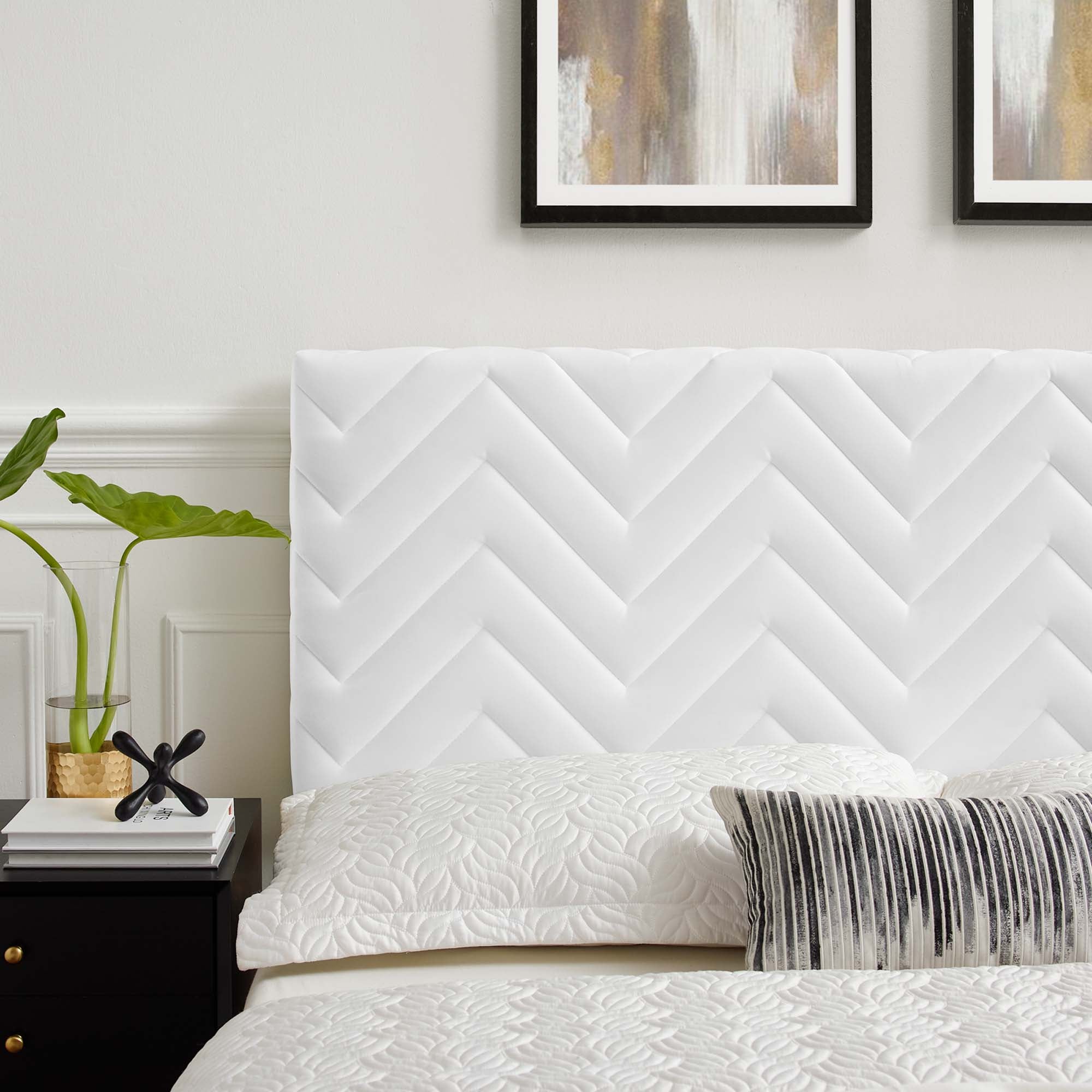 Mercy Chevron Tufted Performance Velvet Full/Queen Headboard by Modway - Best Buy Furniture