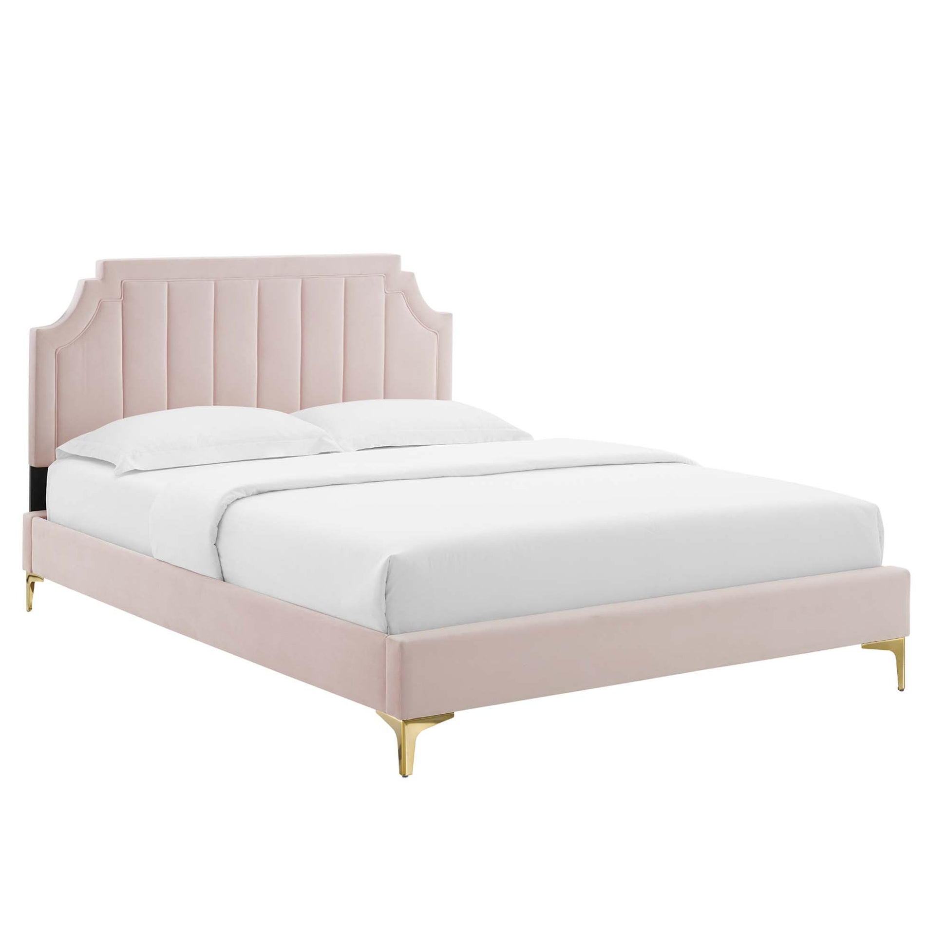 Sienna Performance Velvet Queen Platform Bed by Modway - Best Buy Furniture