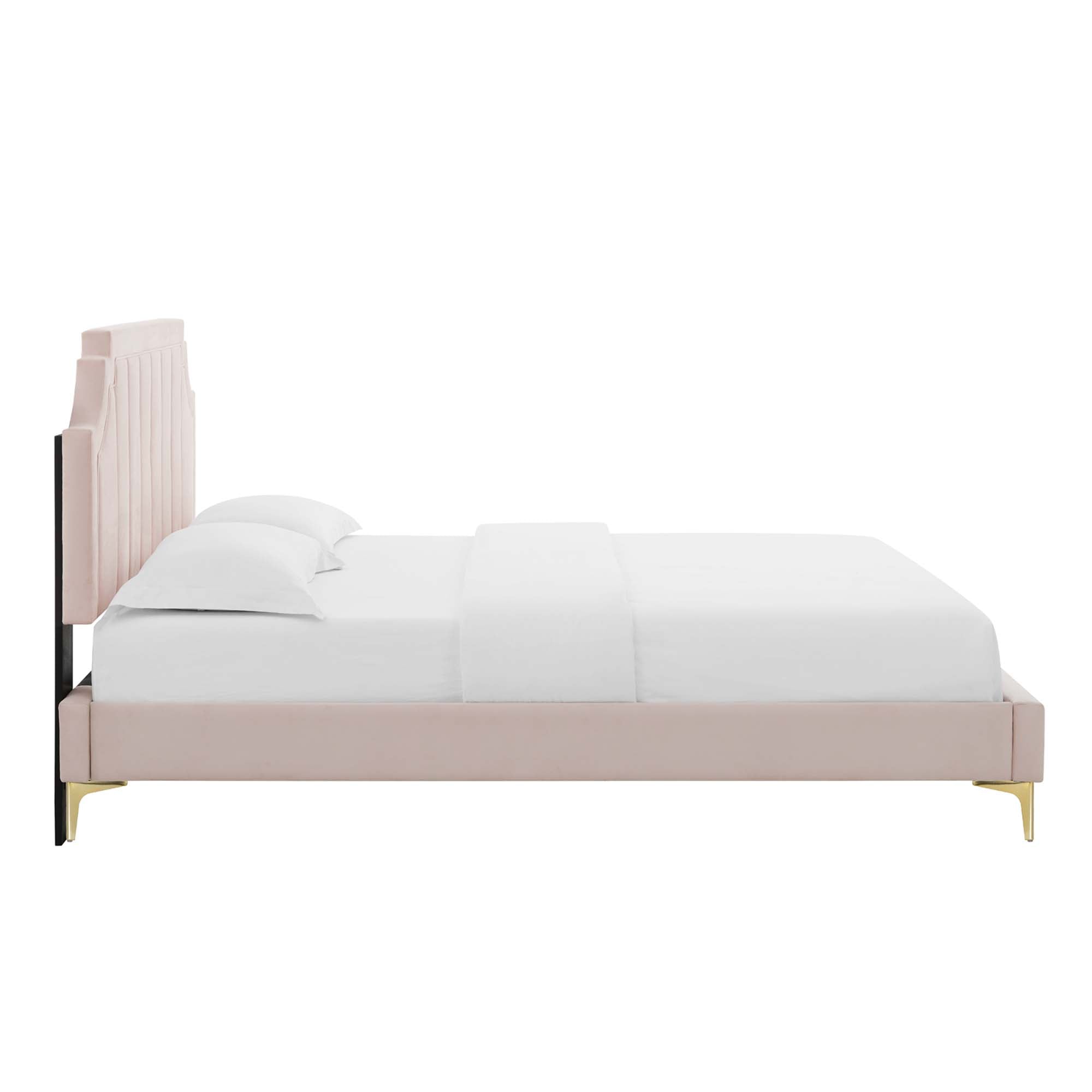 Sienna Performance Velvet Queen Platform Bed by Modway - Best Buy Furniture