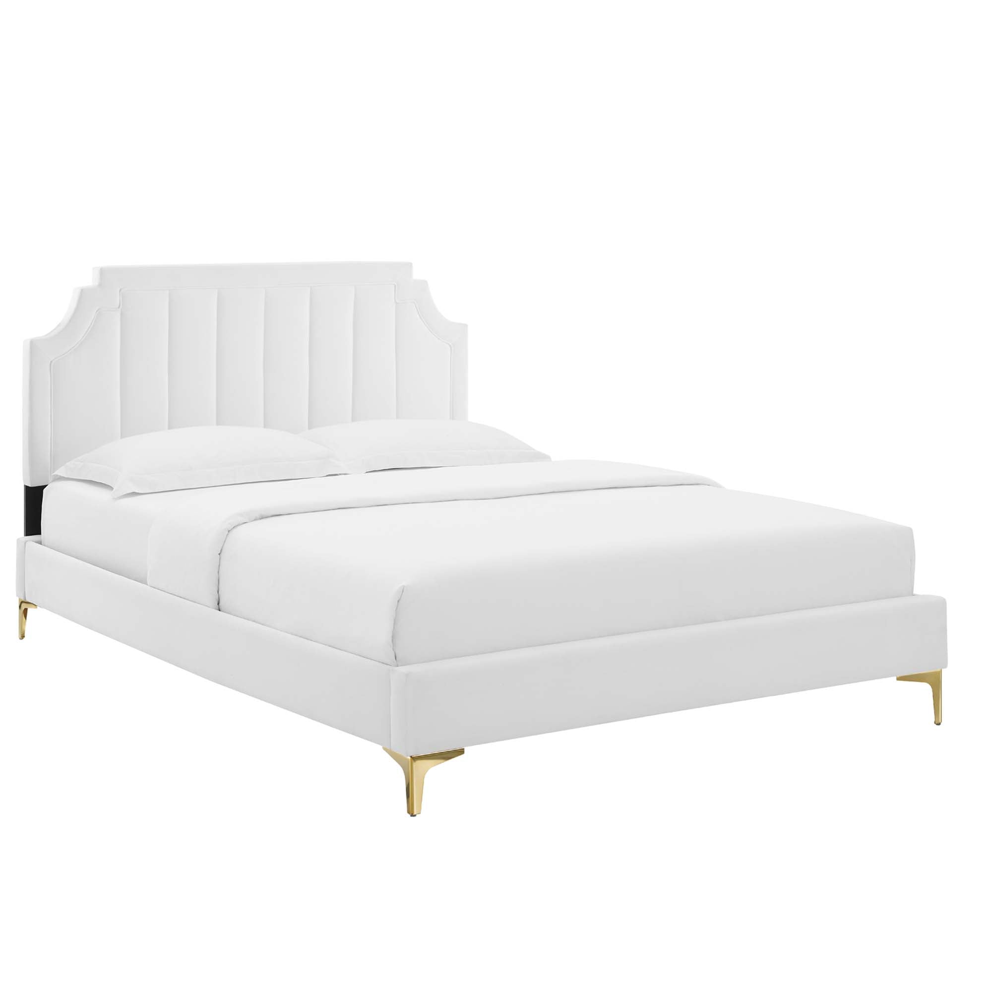 Sienna Performance Velvet Queen Platform Bed by Modway