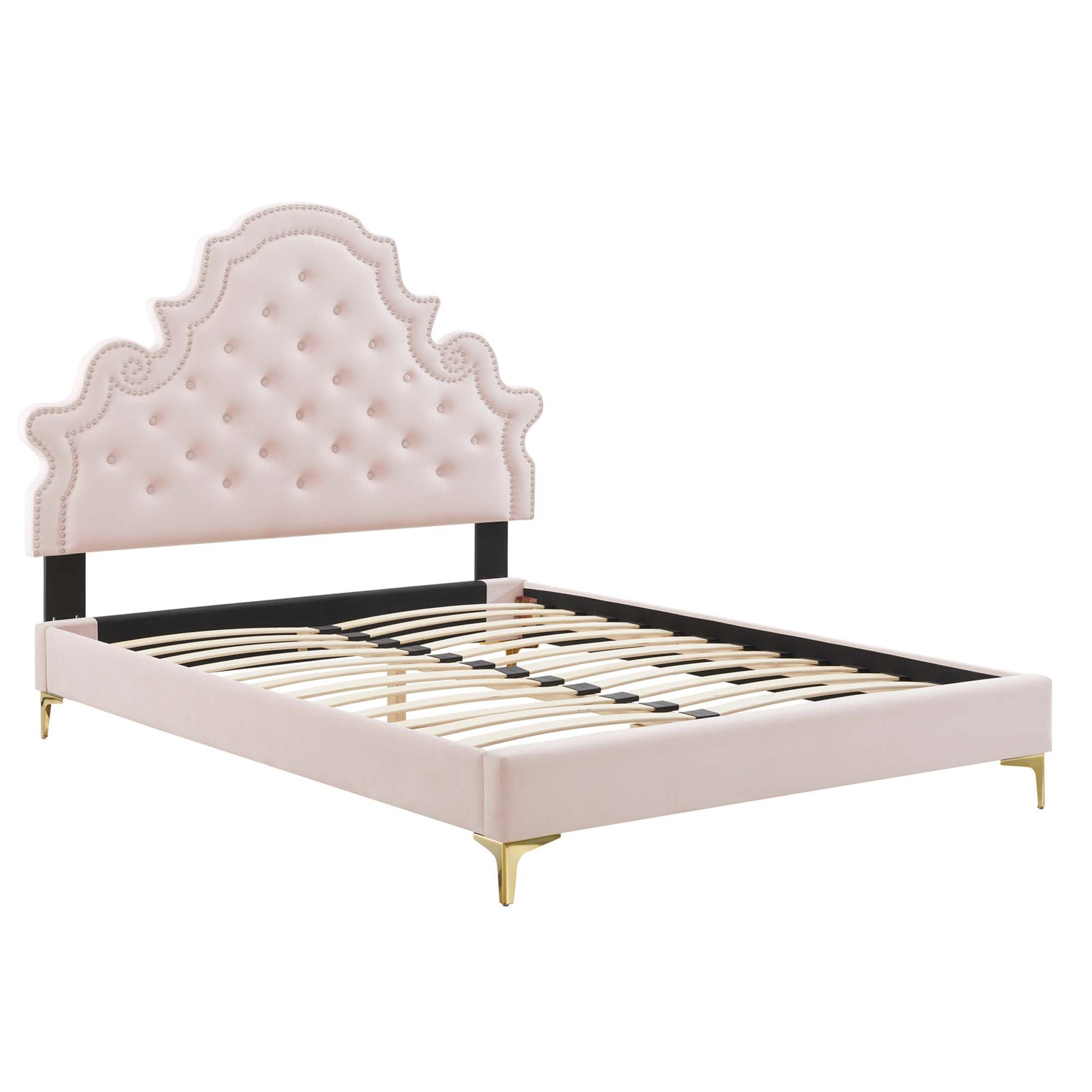 Gwyneth Tufted Performance Velvet Queen Platform Bed by Modway - Best Buy Furniture