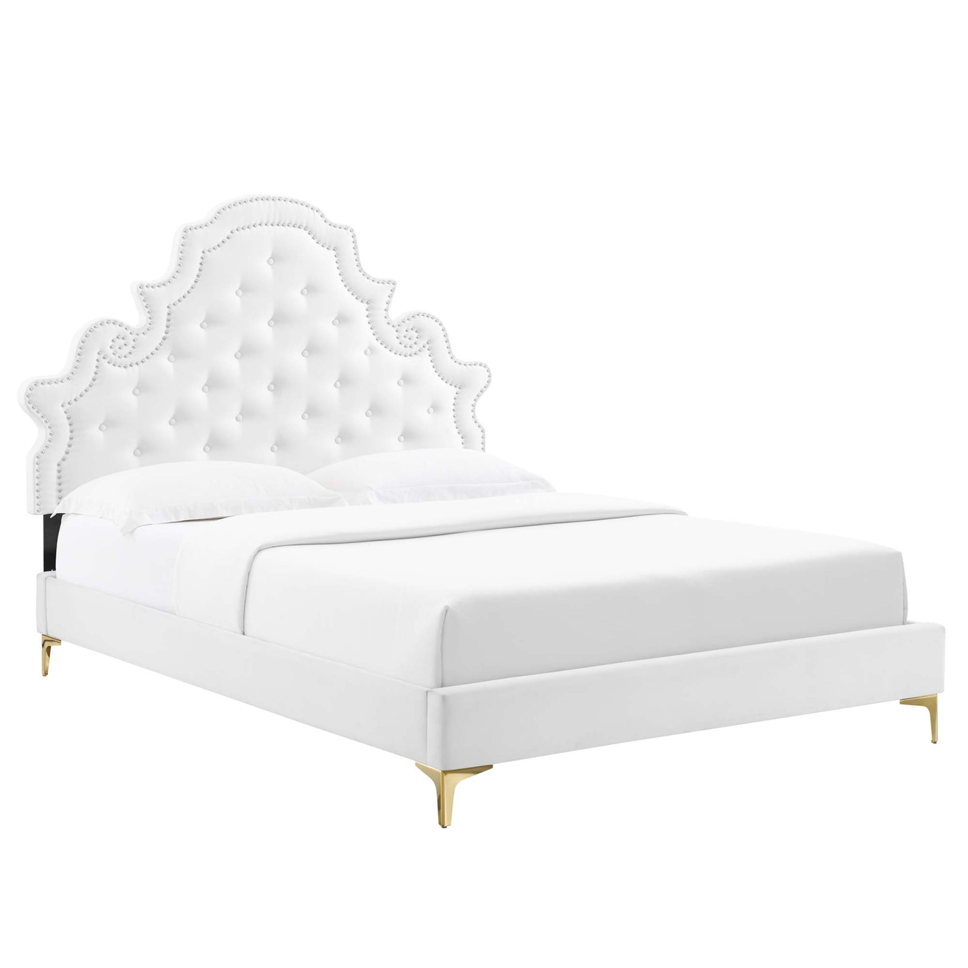 Gwyneth Tufted Performance Velvet Queen Platform Bed by Modway - Best Buy Furniture