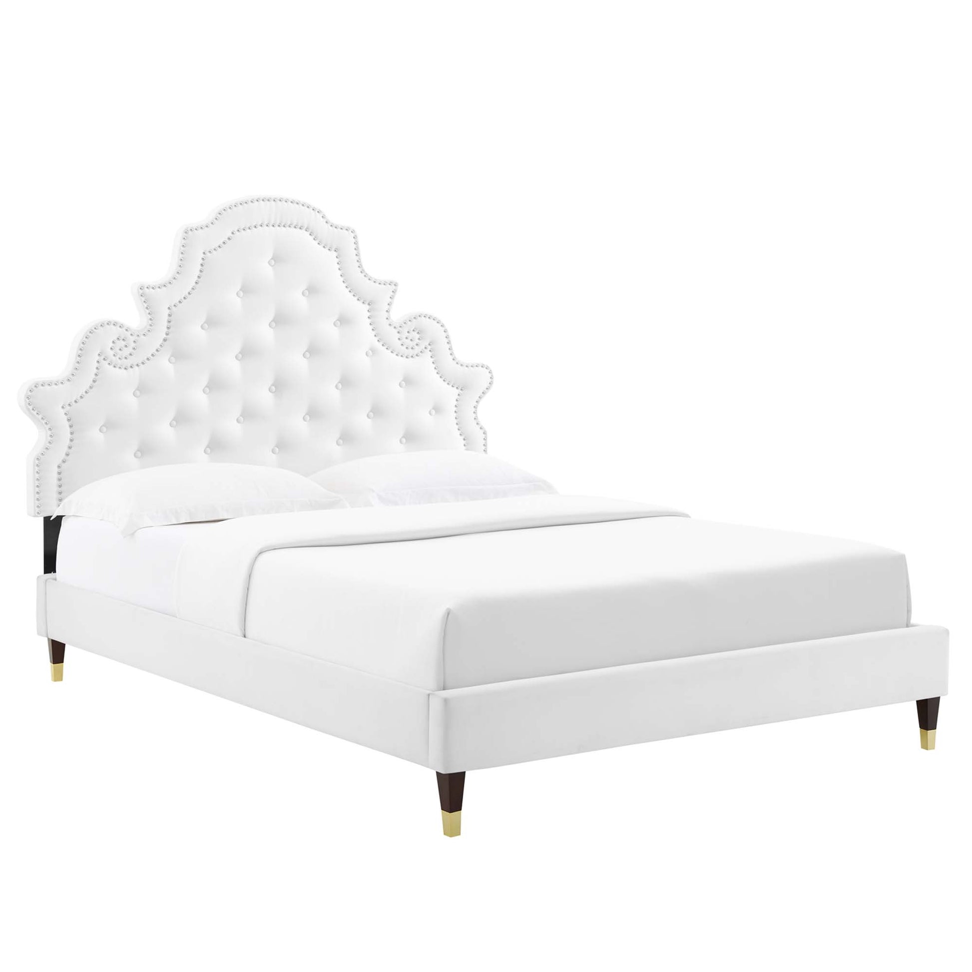 Gwyneth Tufted Performance Velvet Queen Platform Bed by Modway - Best Buy Furniture