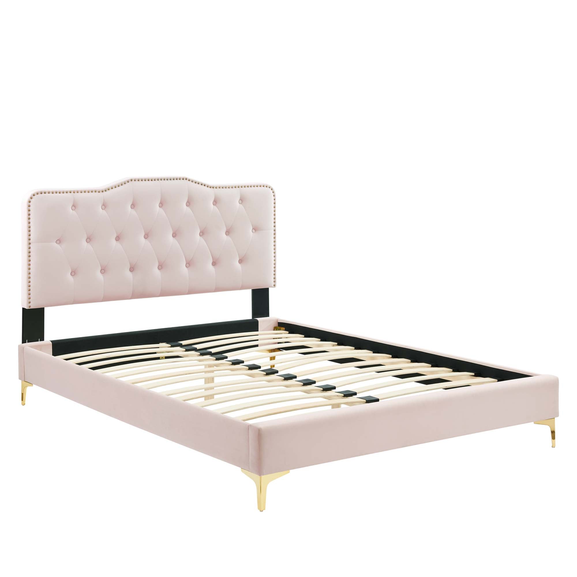 Amber Performance Velvet Queen Platform Bed by Modway - Best Buy Furniture