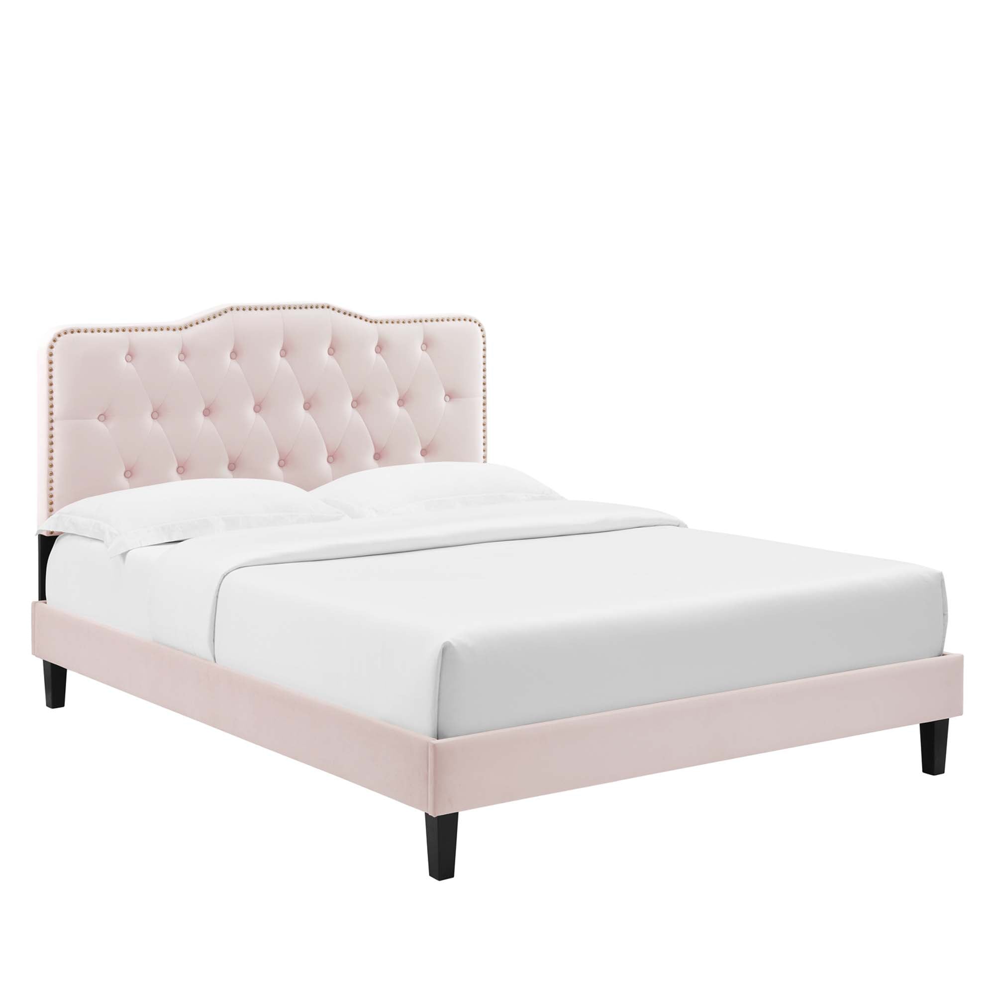 Amber Performance Velvet Queen Platform Bed by Modway