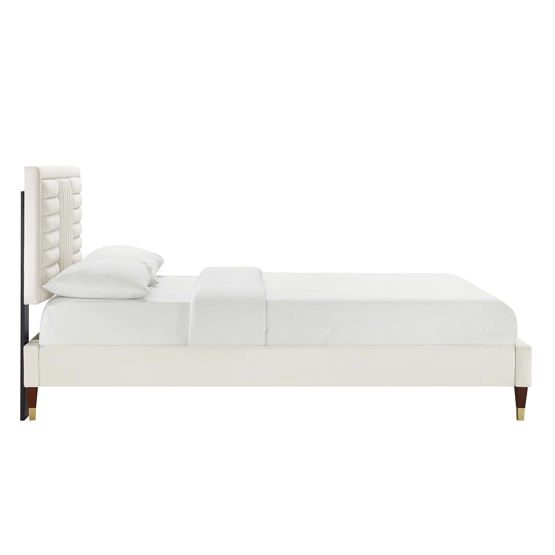Sofia Channel Tufted Performance Velvet Queen Platform Bed by Modway - Best Buy Furniture