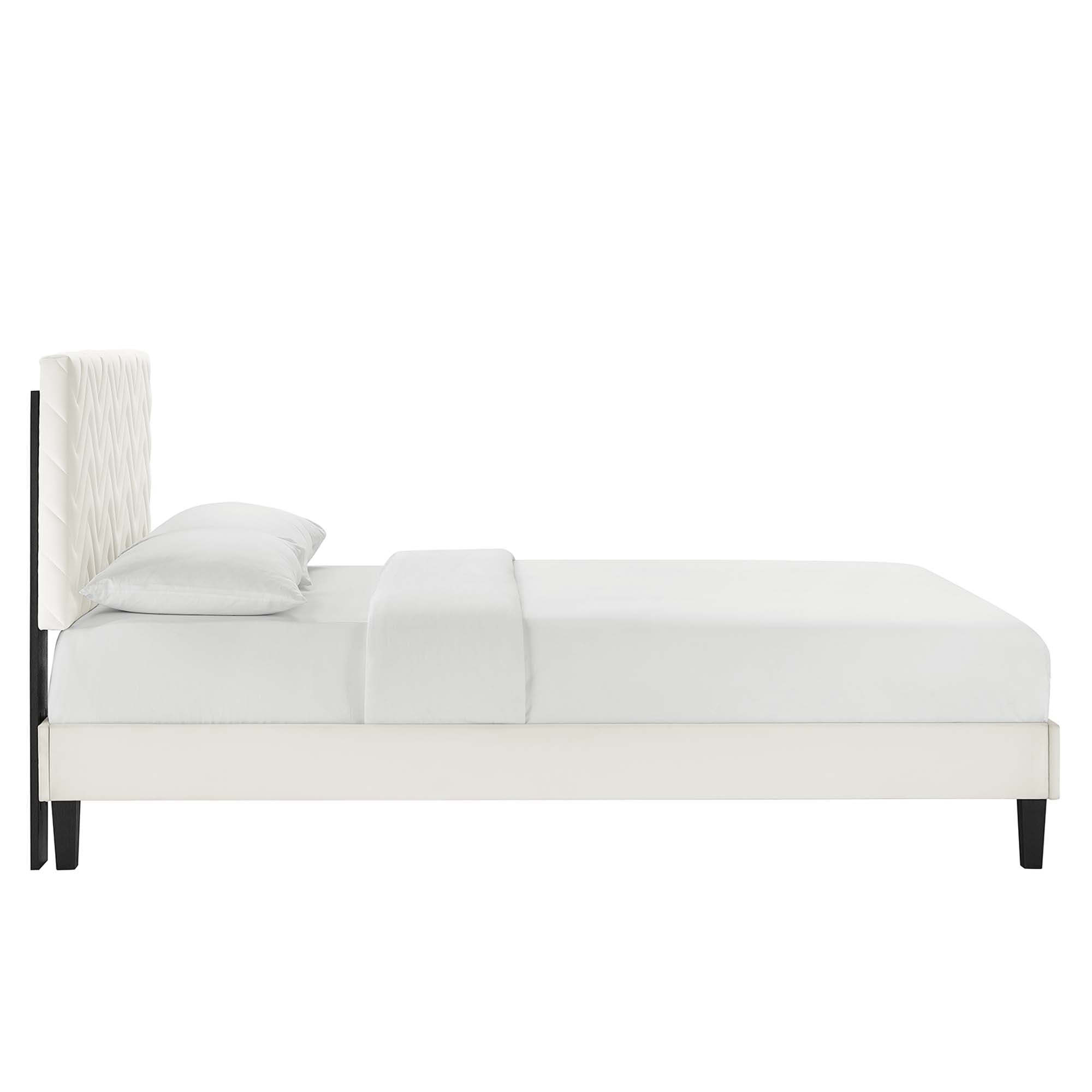 Leah Chevron Tufted Performance Velvet Queen Platform Bed by Modway - Best Buy Furniture