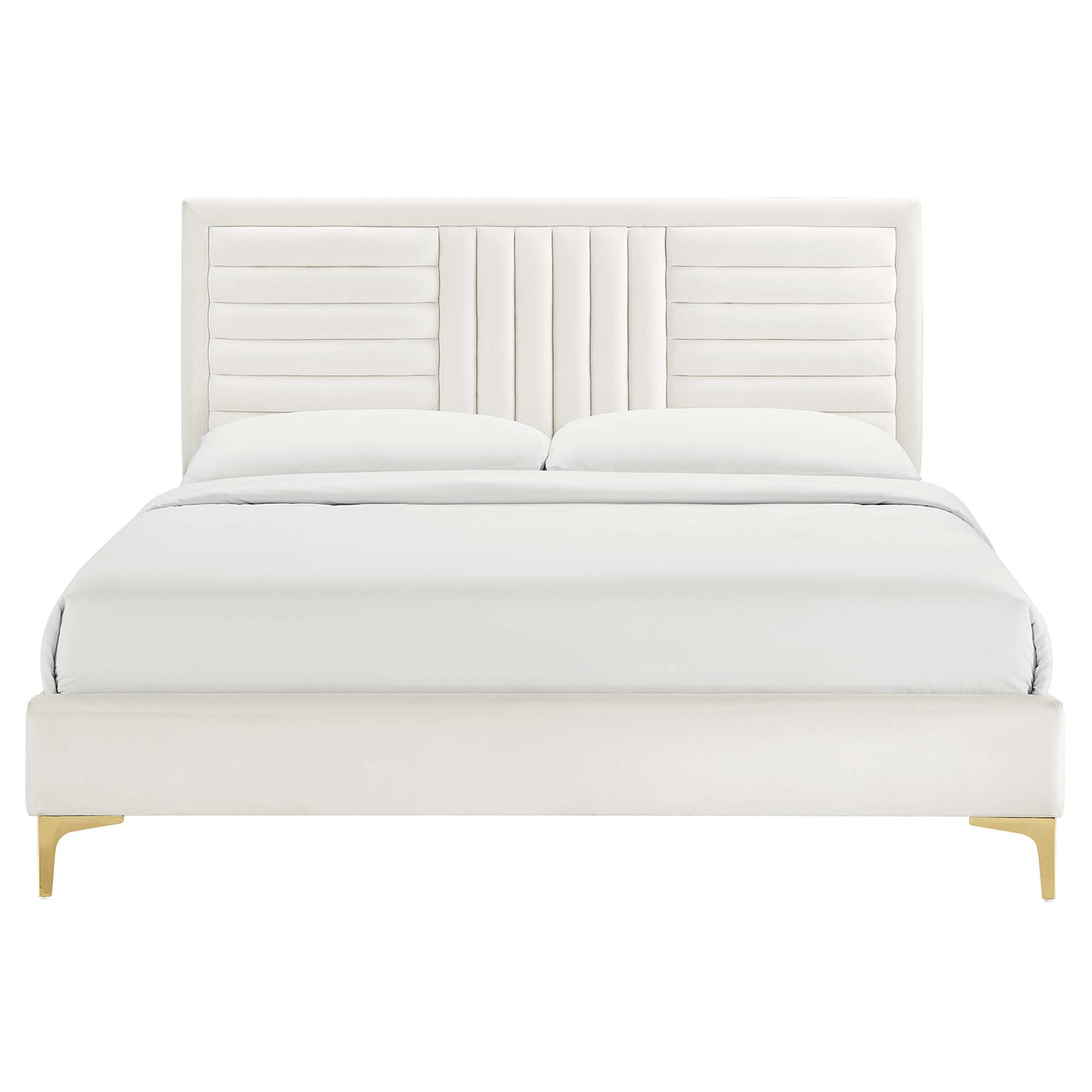Sofia Channel Tufted Performance Velvet Queen Platform Bed by Modway - Best Buy Furniture