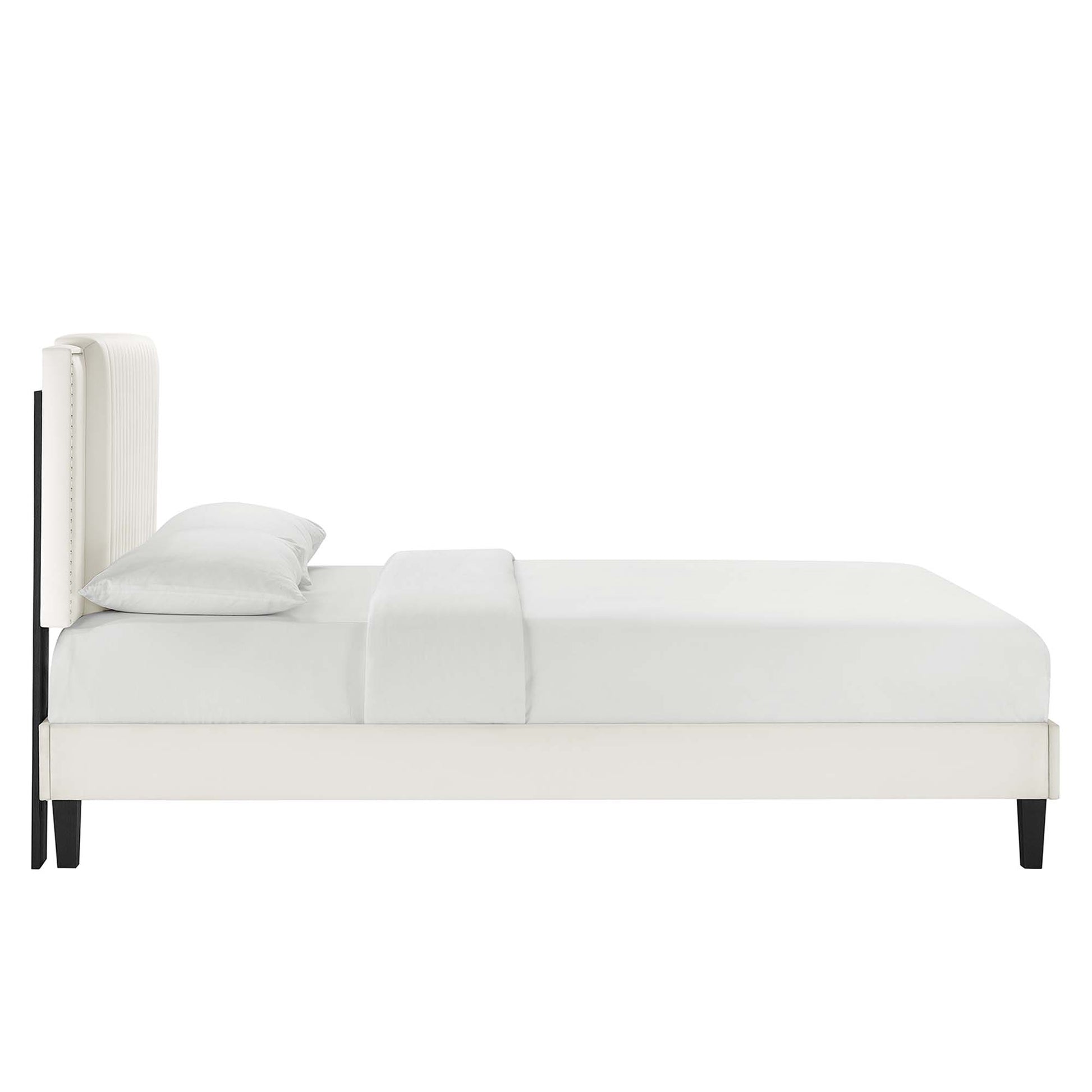 Zahra Channel Tufted Performance Velvet Twin Platform Bed by Modway - Best Buy Furniture