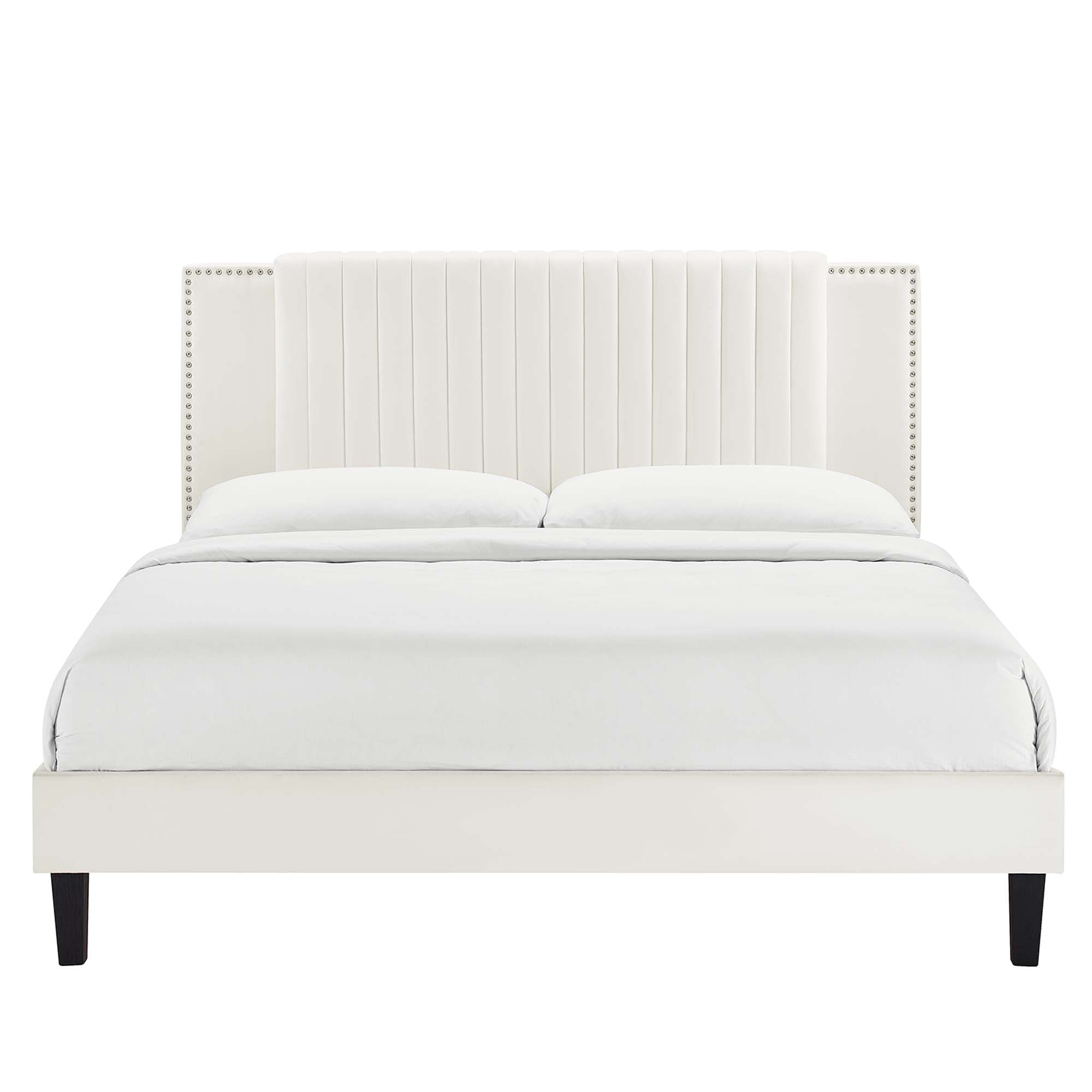 Zahra Channel Tufted Performance Velvet Twin Platform Bed by Modway - Best Buy Furniture