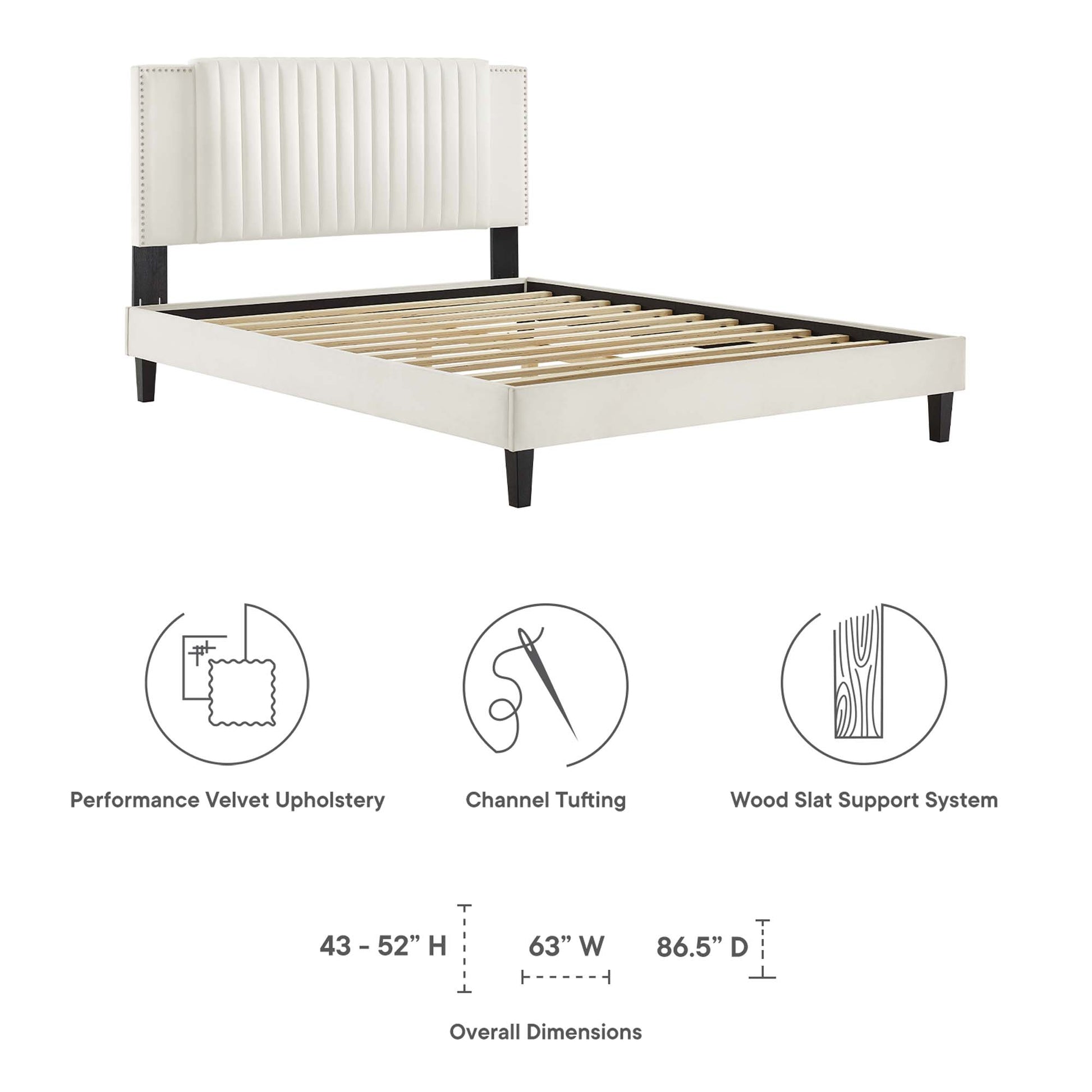 Zahra Channel Tufted Performance Velvet Twin Platform Bed by Modway - Best Buy Furniture