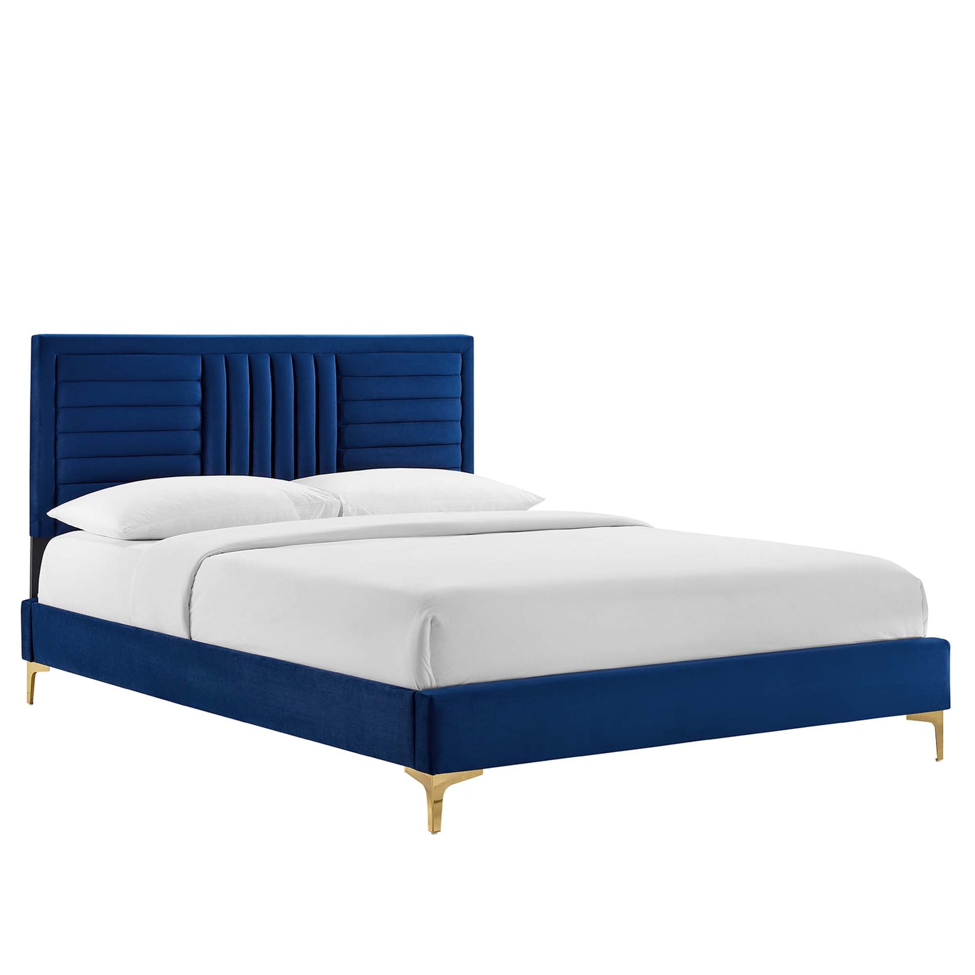 Sofia Channel Tufted Performance Velvet Full Platform Bed by Modway - Best Buy Furniture