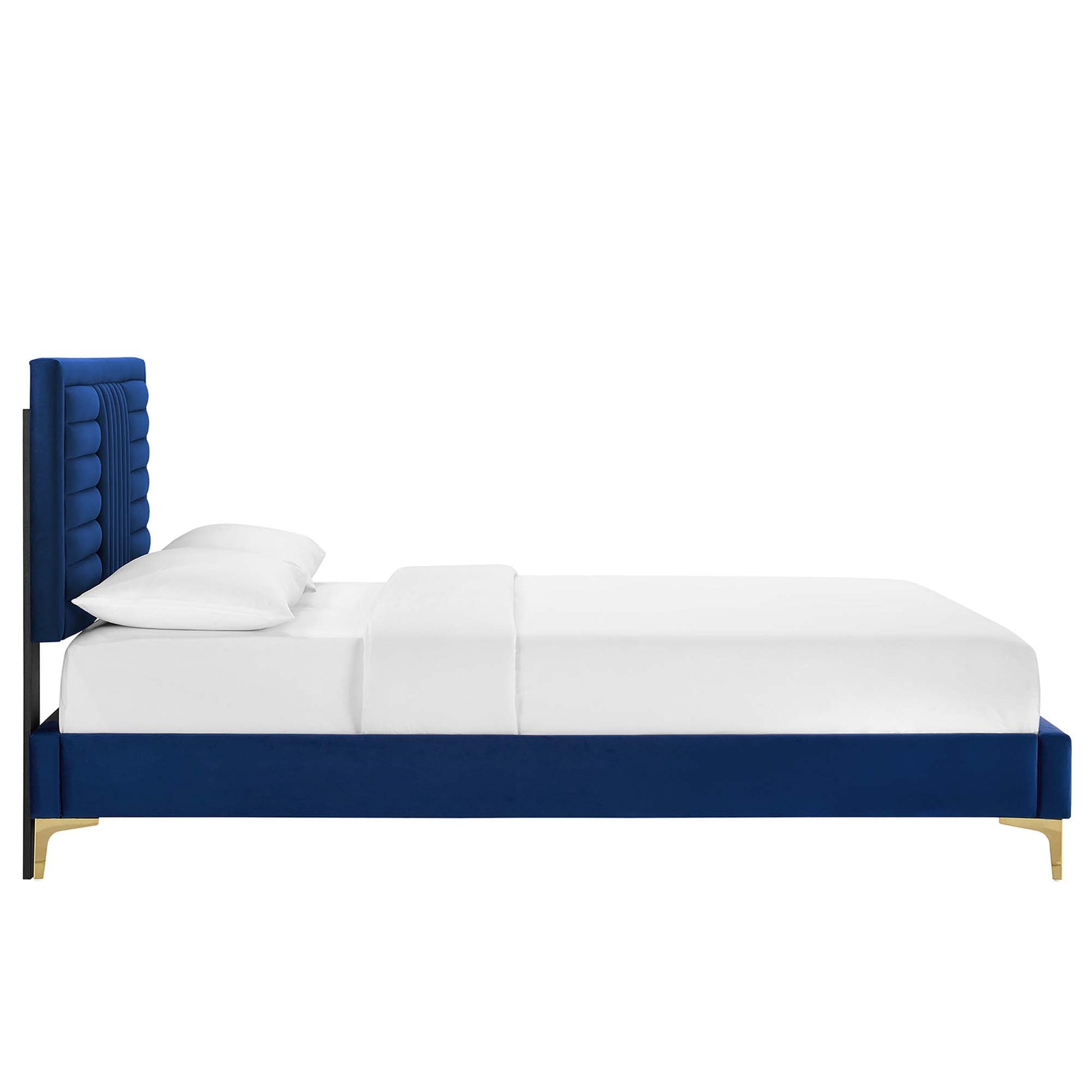 Sofia Channel Tufted Performance Velvet Full Platform Bed by Modway - Best Buy Furniture