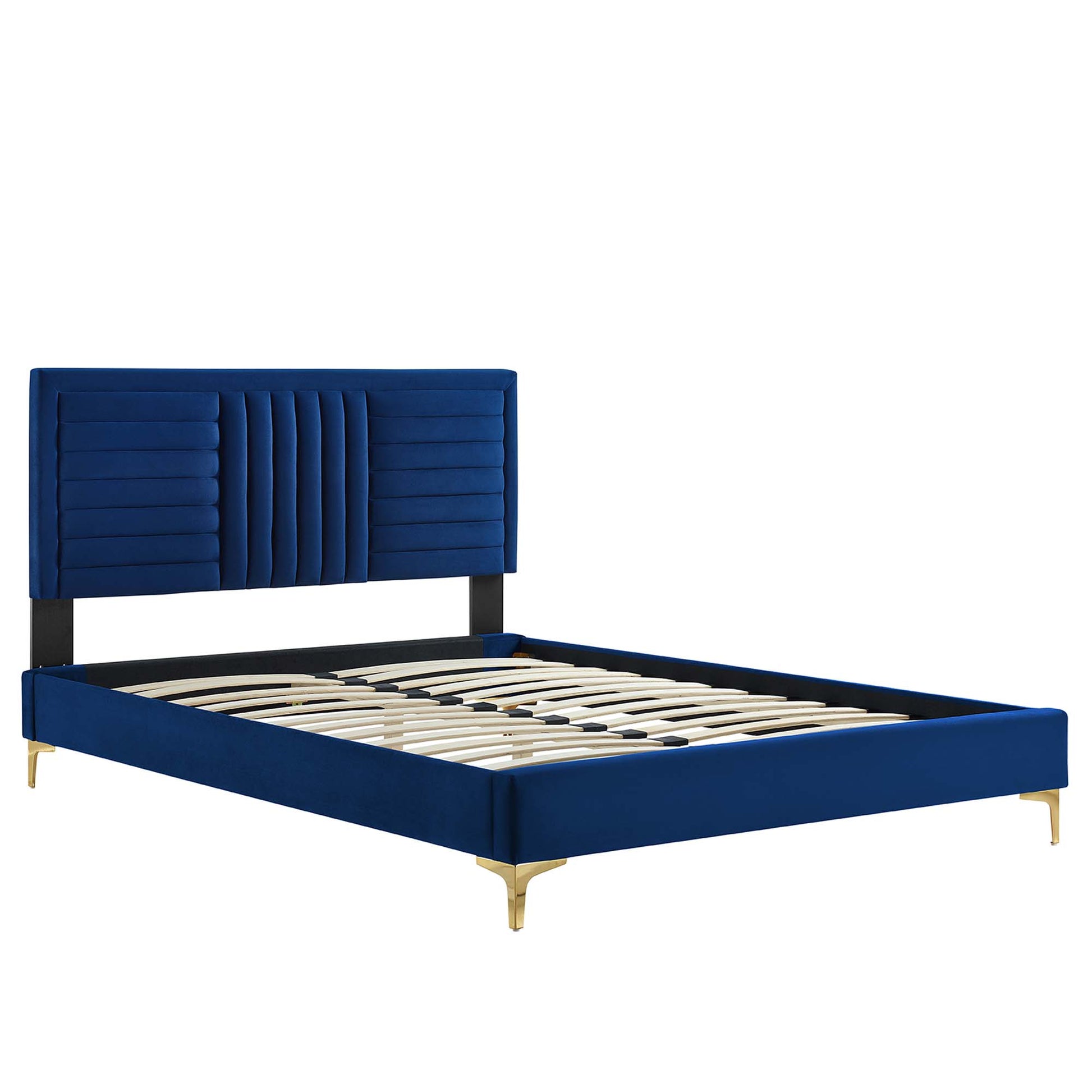 Sofia Channel Tufted Performance Velvet Full Platform Bed by Modway - Best Buy Furniture