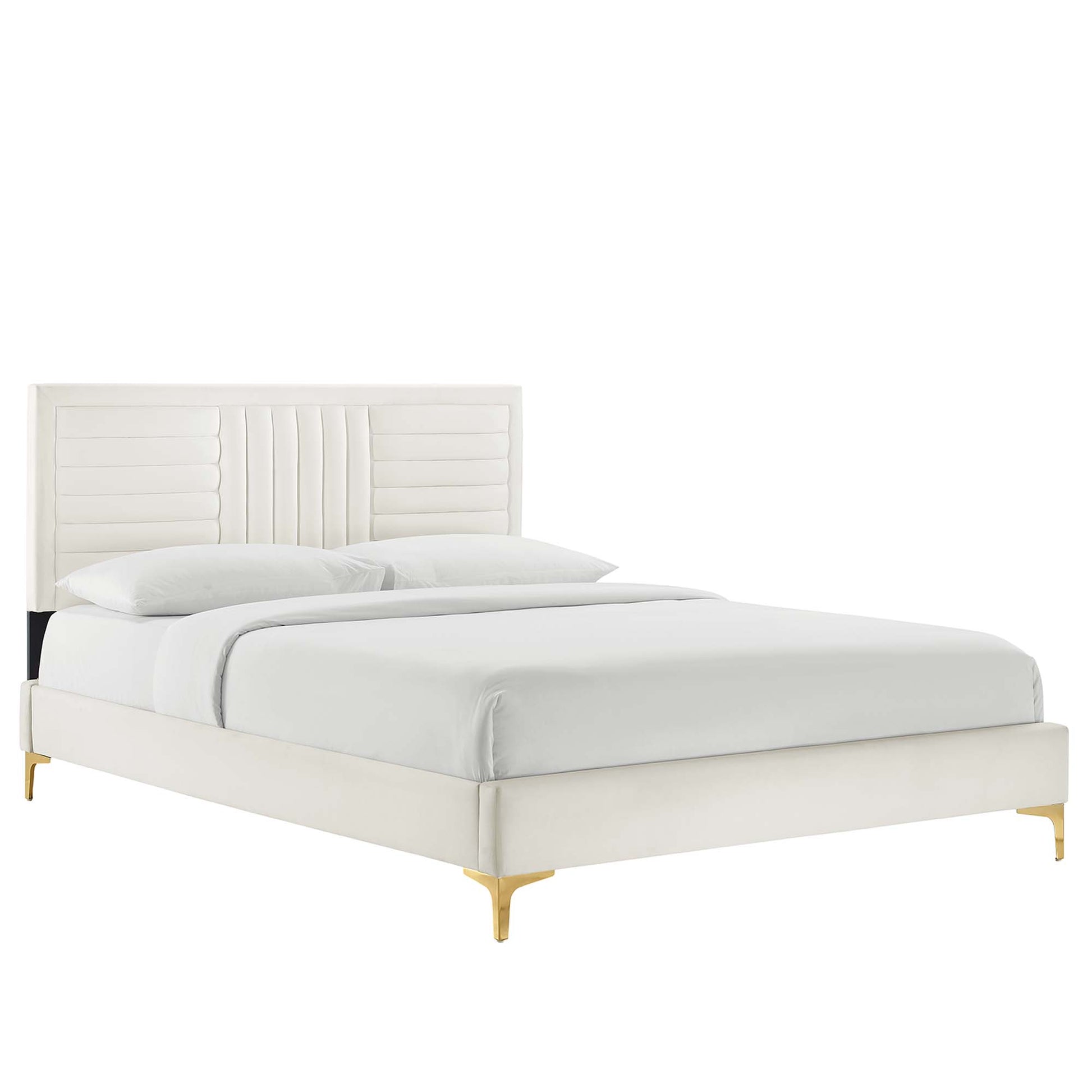 Sofia Channel Tufted Performance Velvet Full Platform Bed by Modway - Best Buy Furniture