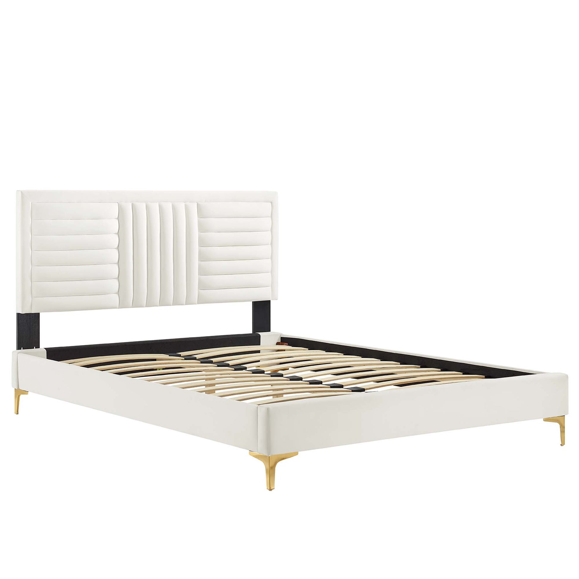 Sofia Channel Tufted Performance Velvet Full Platform Bed by Modway - Best Buy Furniture