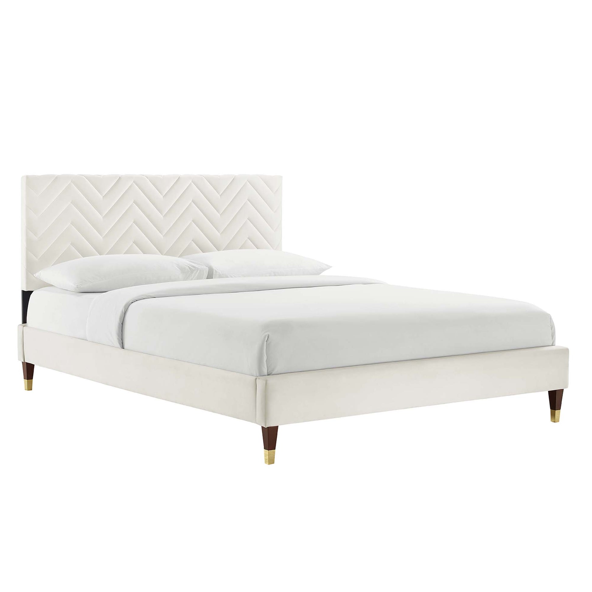 Leah Chevron Tufted Performance Velvet Full Platform Bed by Modway - Best Buy Furniture