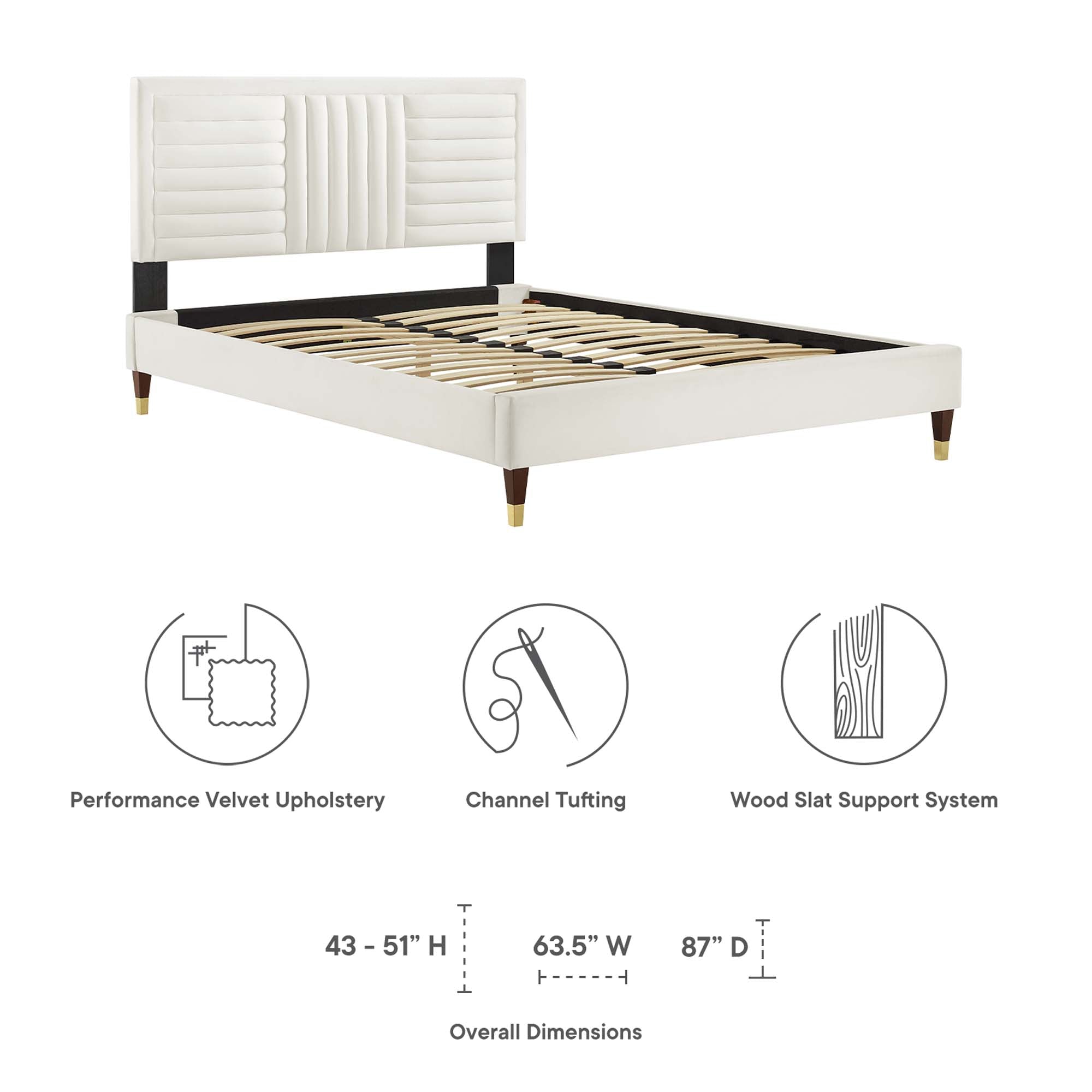 Sofia Channel Tufted Performance Velvet Full Platform Bed by Modway