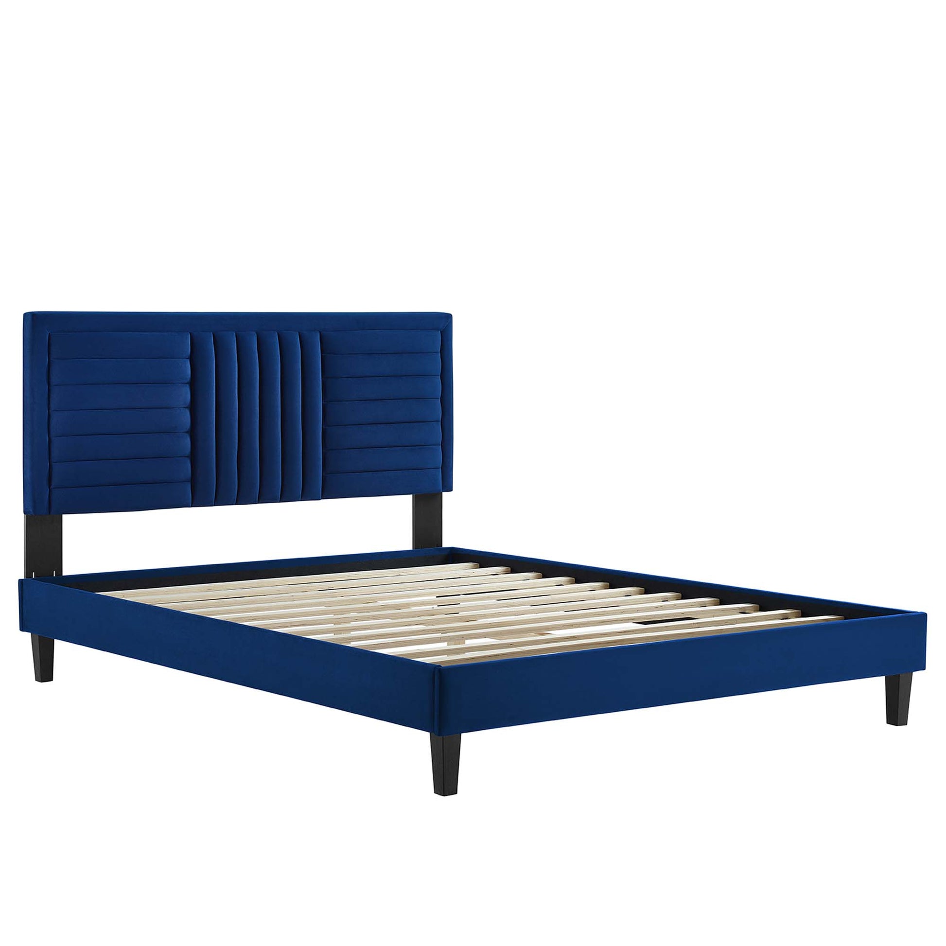 Sofia Channel Tufted Performance Velvet Full Platform Bed by Modway - Best Buy Furniture